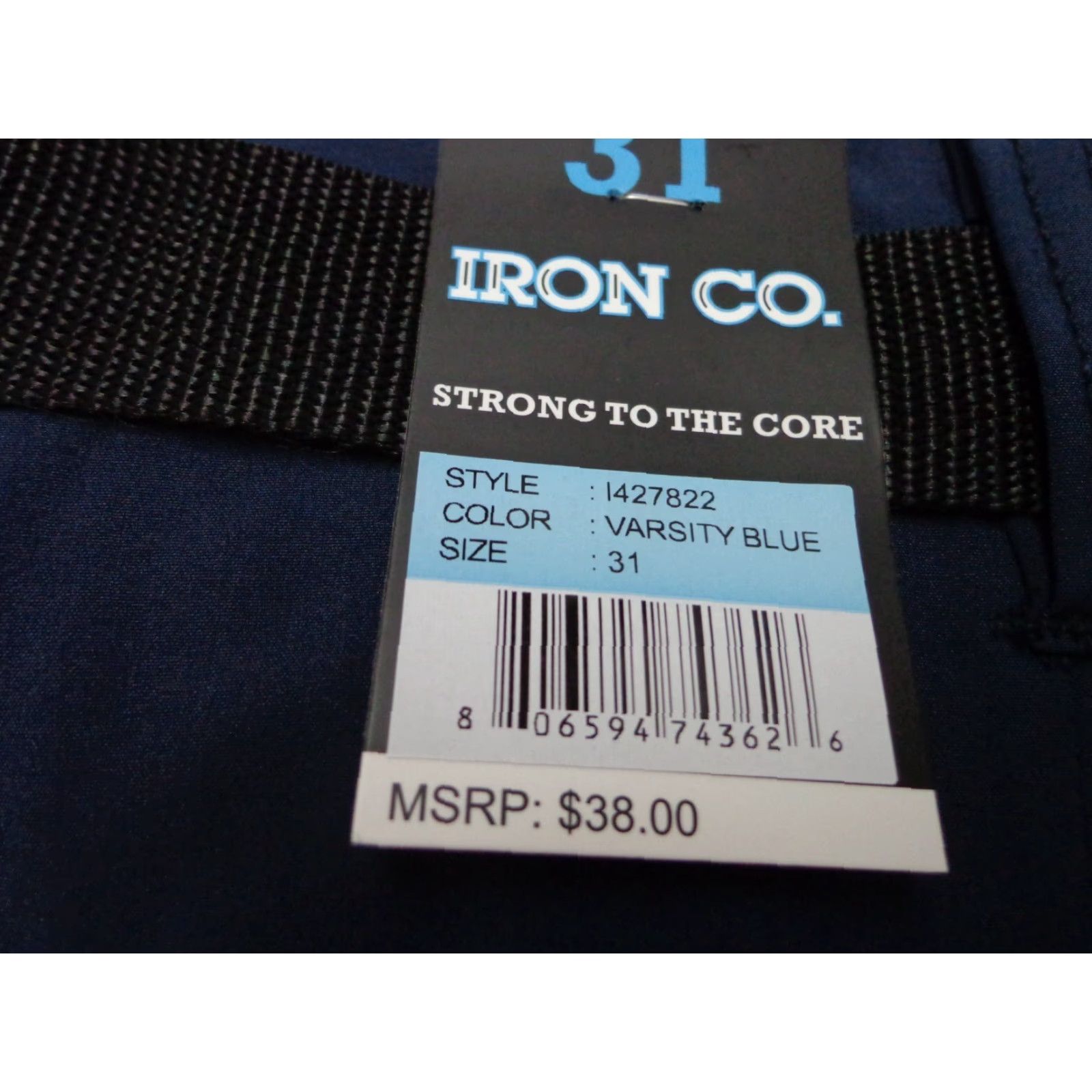 Vintage IRON CO. Hybrid Shorts Belted Varsity Blue 31 NEW Men Regular Blue 92% Polyester 8% Spandex Belted Hybrid Shorts Iron Co. Size US 31 - 2 Thumbnail