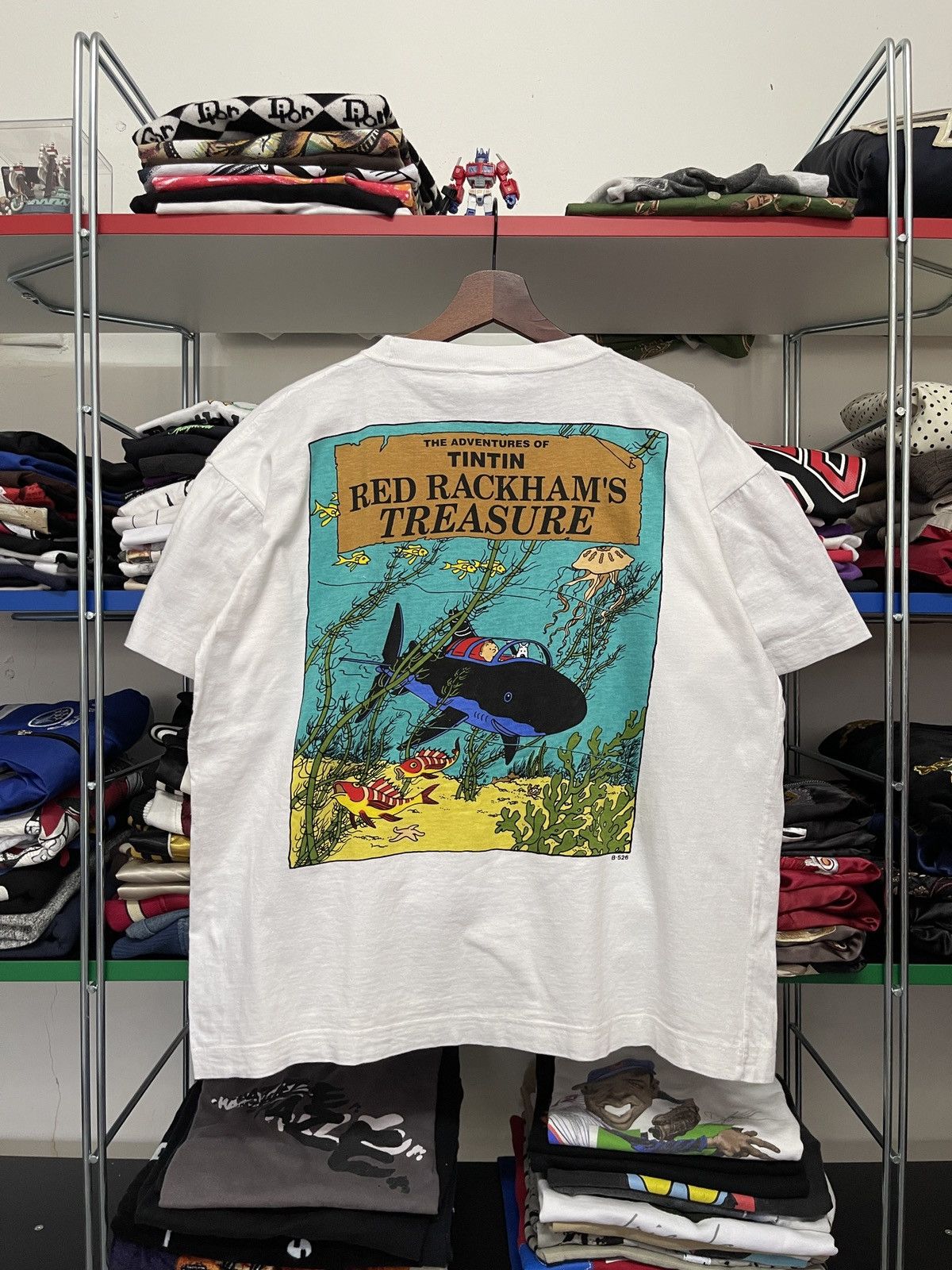 Vintage Vintage 90s The adventures of Tintin Red Rackhams Treasure Size US L / EU 52-54 / 3 - 1 Thumbnail