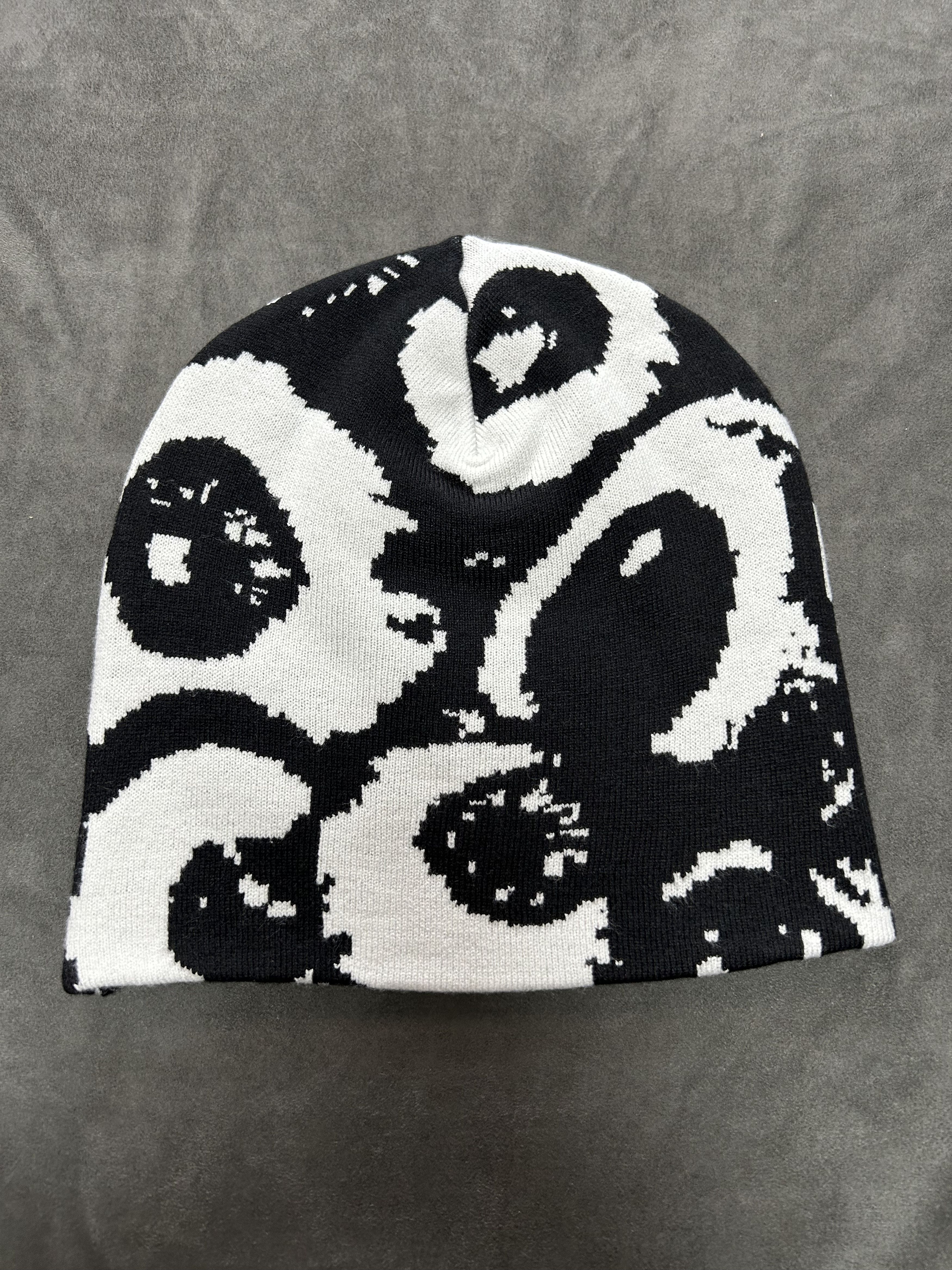 Japanese Brand Deadstock Y2k Eyeball Graphic No Cuff Knit Hat Beanie OS Size ONE SIZE - 1 Thumbnail