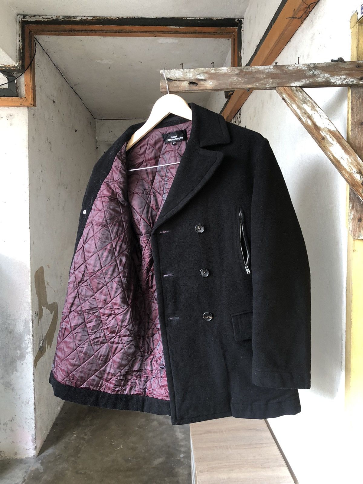 Comme des Garcons 🥷 Comme des Garcons Fleece Winter Pea Coat Jacket Size M / US 6-8 / IT 42-44 - 17 Thumbnail