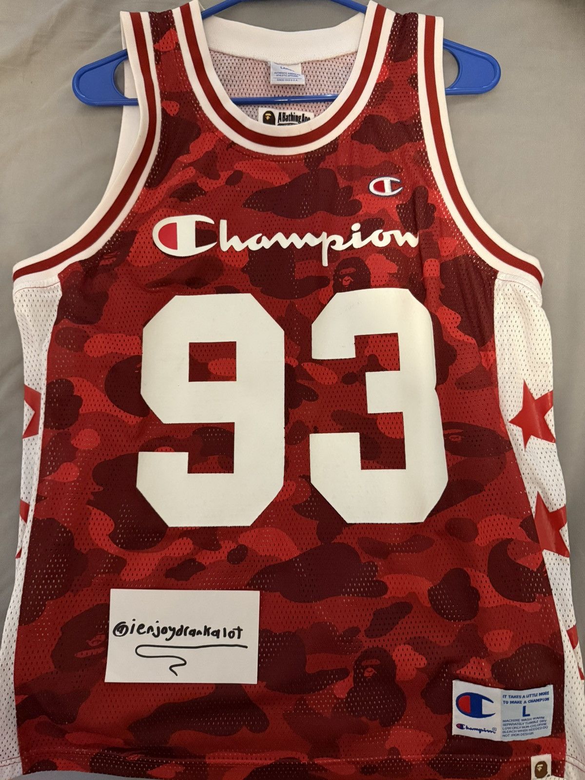Bape × Champion Bape Champion Basketball Jersey Size US L / EU 52-54 / 3 - 1 Thumbnail