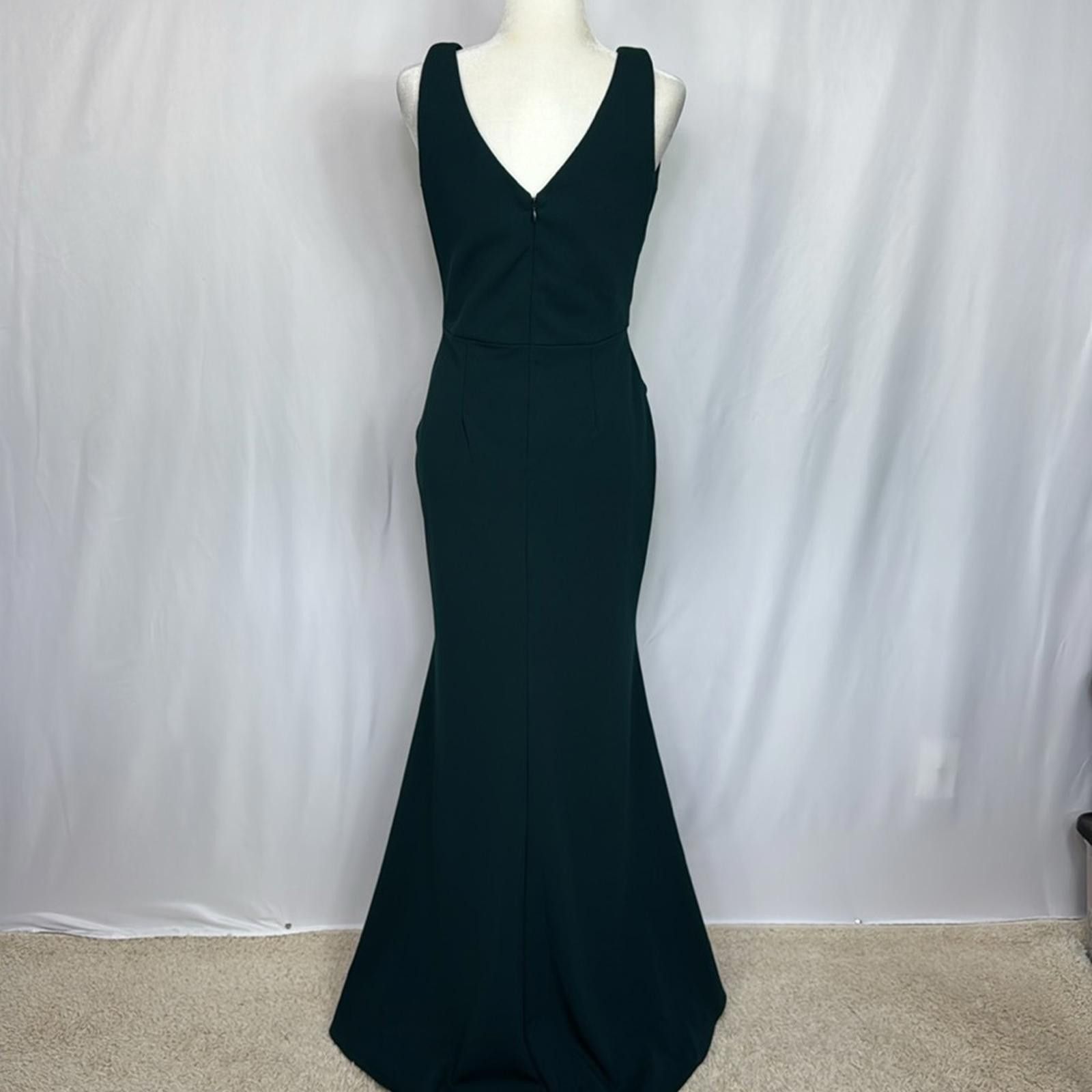 Designer Betsy and Adam Christina Ruffled Bow Dress Size 10 Green Size L / US 10 / IT 46 - 8 Thumbnail