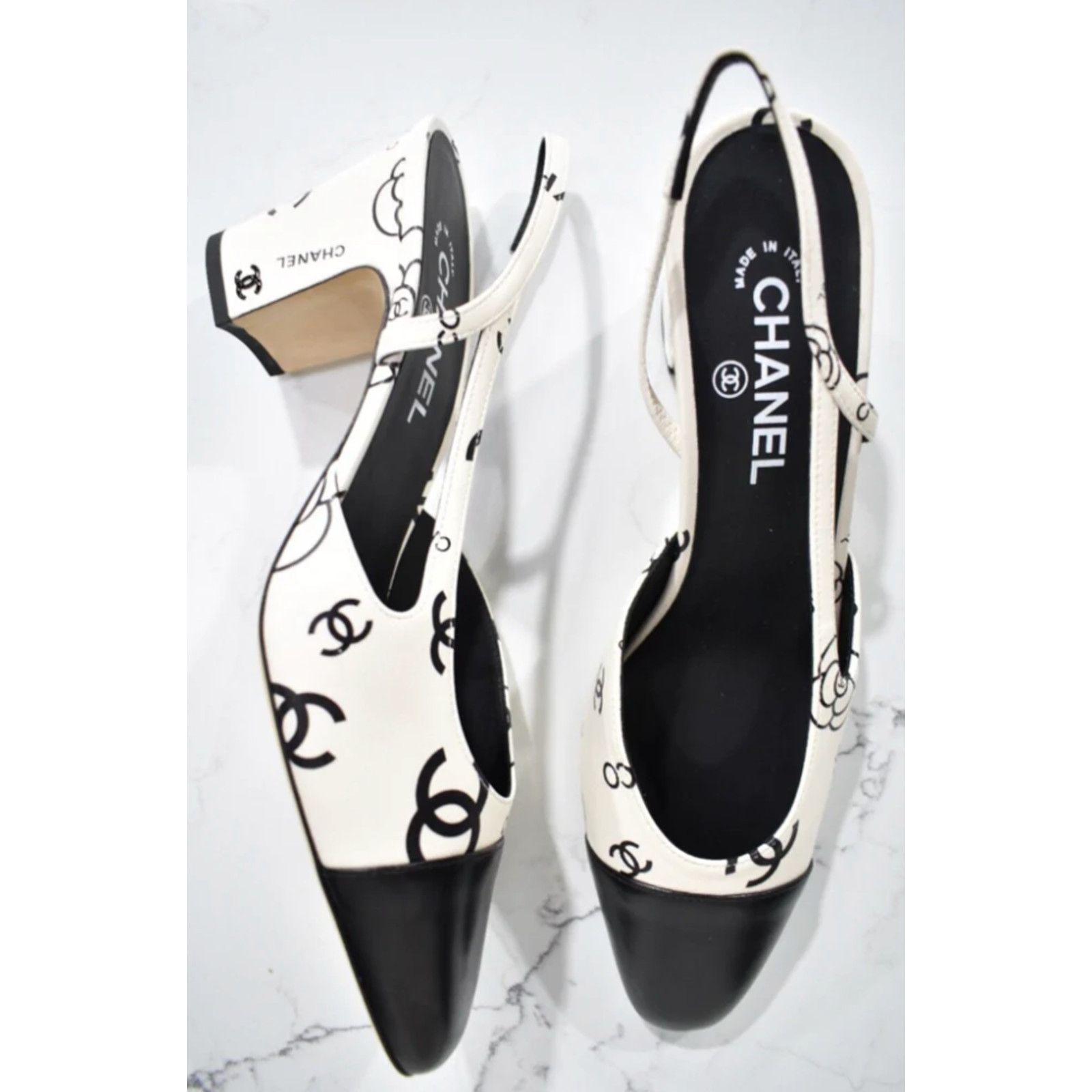 Chanel 23P Mademoisele Coco Sling CC Slingback Sandal Heel 38.5 Size US 8.5 / IT 38.5 - 3 Thumbnail