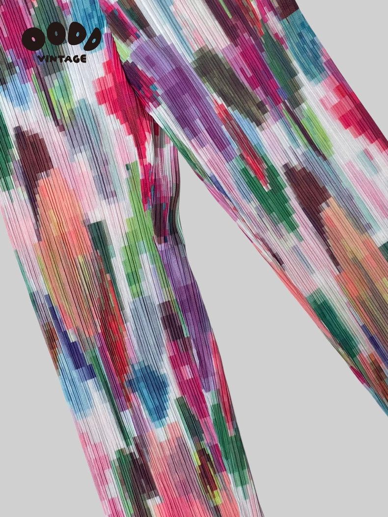 Issey Miyake Issey Miyake size:3 Rainbow color block pleated pants Size 22" - 6 Thumbnail