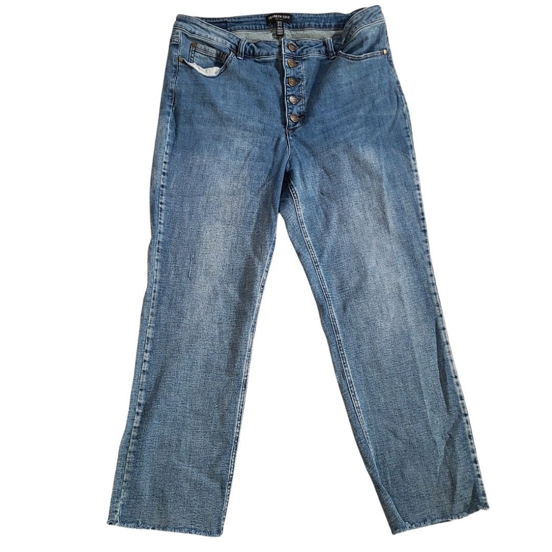 Kenneth Cole Kenneth cole blue high rise button up demin jeans size 14 Size 36" / US 14 / IT 50 - 9 Thumbnail