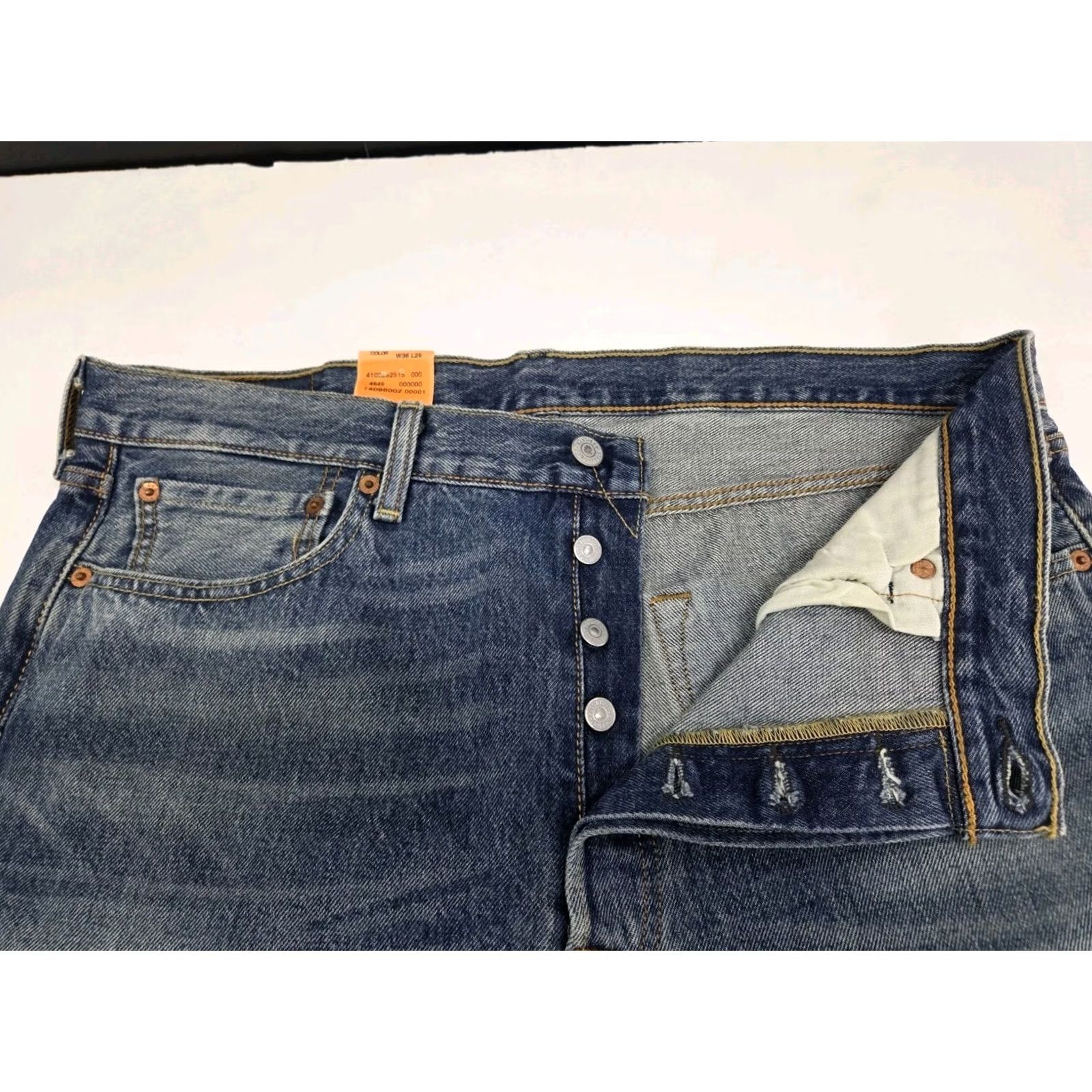 Levi's NWT Levi's Levi'S 501 Jeans Mens 36 Distressed Denim Button Regular 29in Inseam Blue 5-Pocket Pattern Solid Modern Vintage Style Straight Size US 36 / EU 52 - 4 Thumbnail