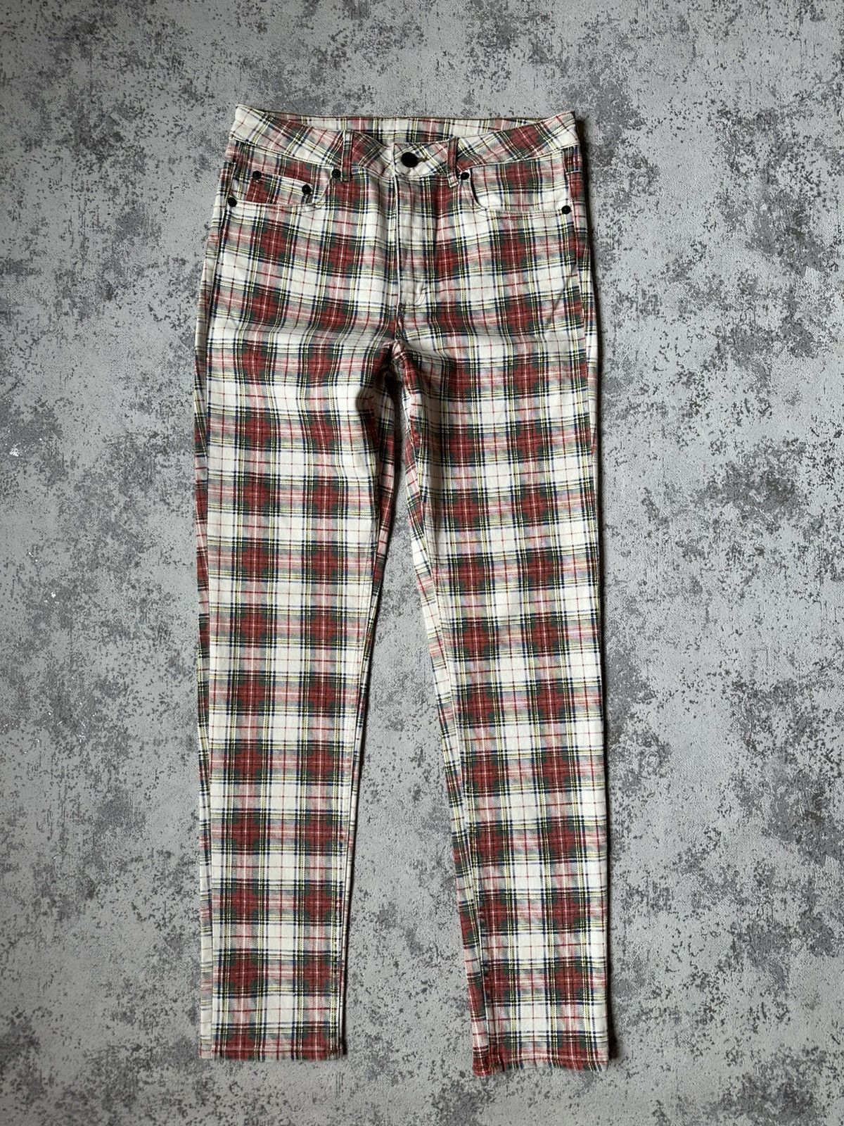Cheap Monday Cheap Monday Tartan Skinny Jeans Red Plaid 26x32 Size US 26 / EU 42 - 3 Thumbnail