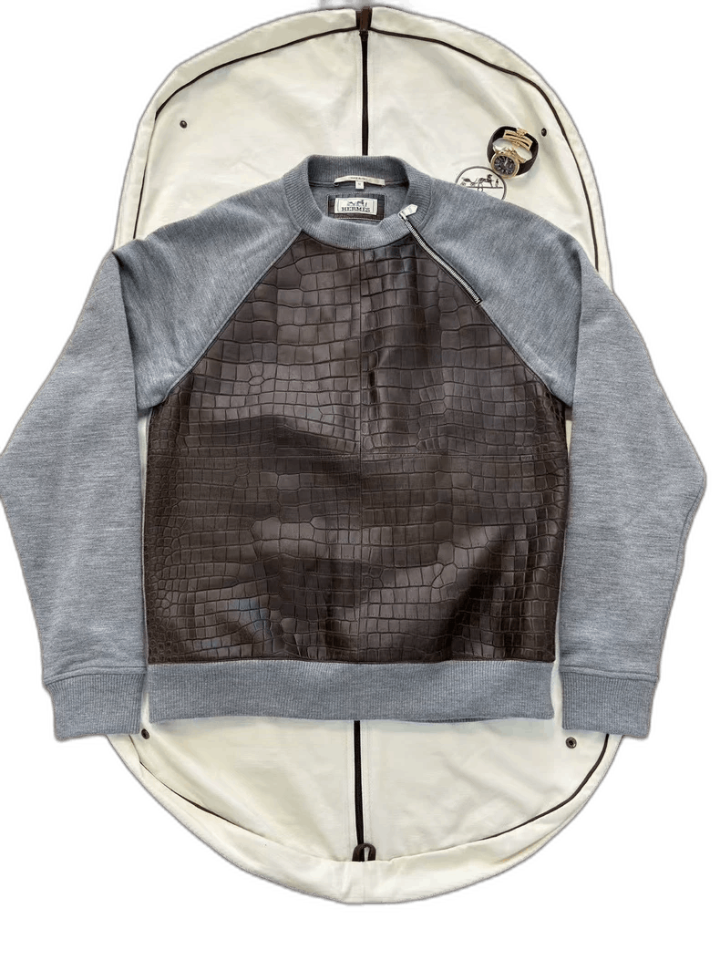 Hermes Hermes Cashmere and Fish Skin Sweatshirt Size US L / EU 52-54 / 3 - 1 Thumbnail