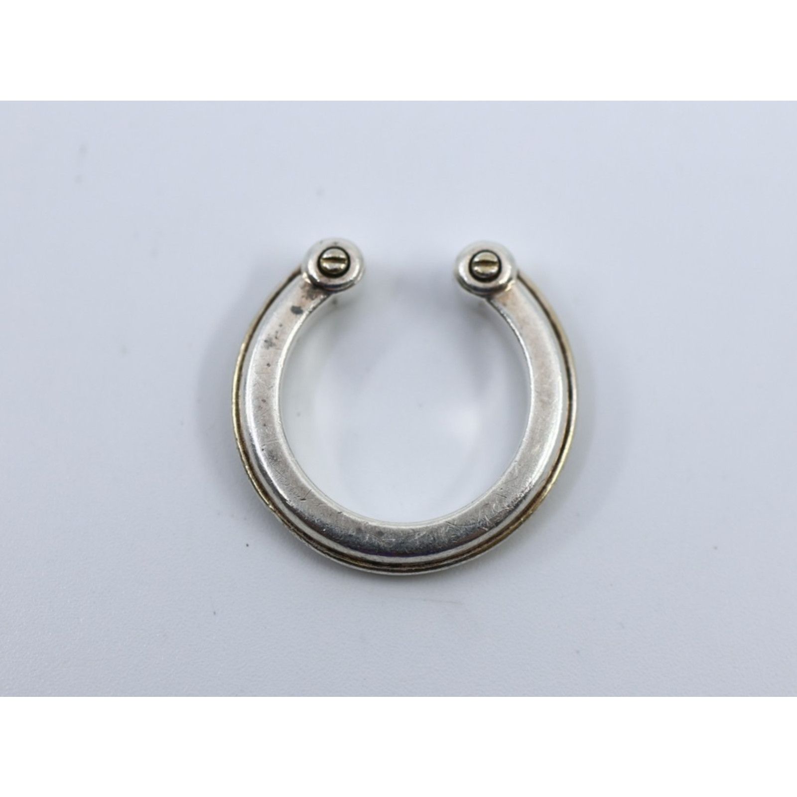 Bottega Veneta Bottega Veneta Sterling Silver 14k Gold Open Band Ring 6.5 Size ONE SIZE - 2 Thumbnail