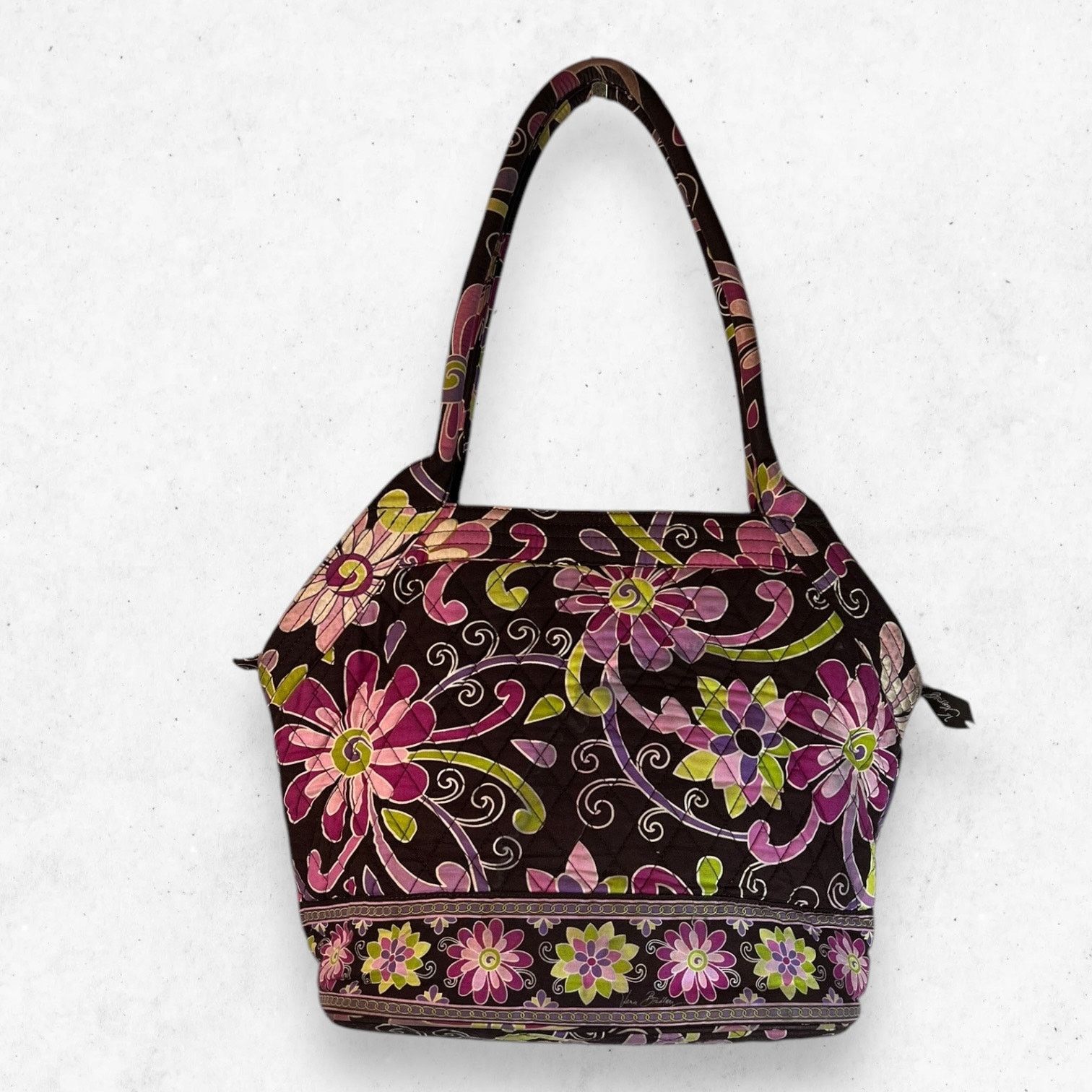 Vera Bradley Vera Bradley Retired Pattern Purple Punch Bag Purse Tote Bag Size ONE SIZE - 2 Thumbnail