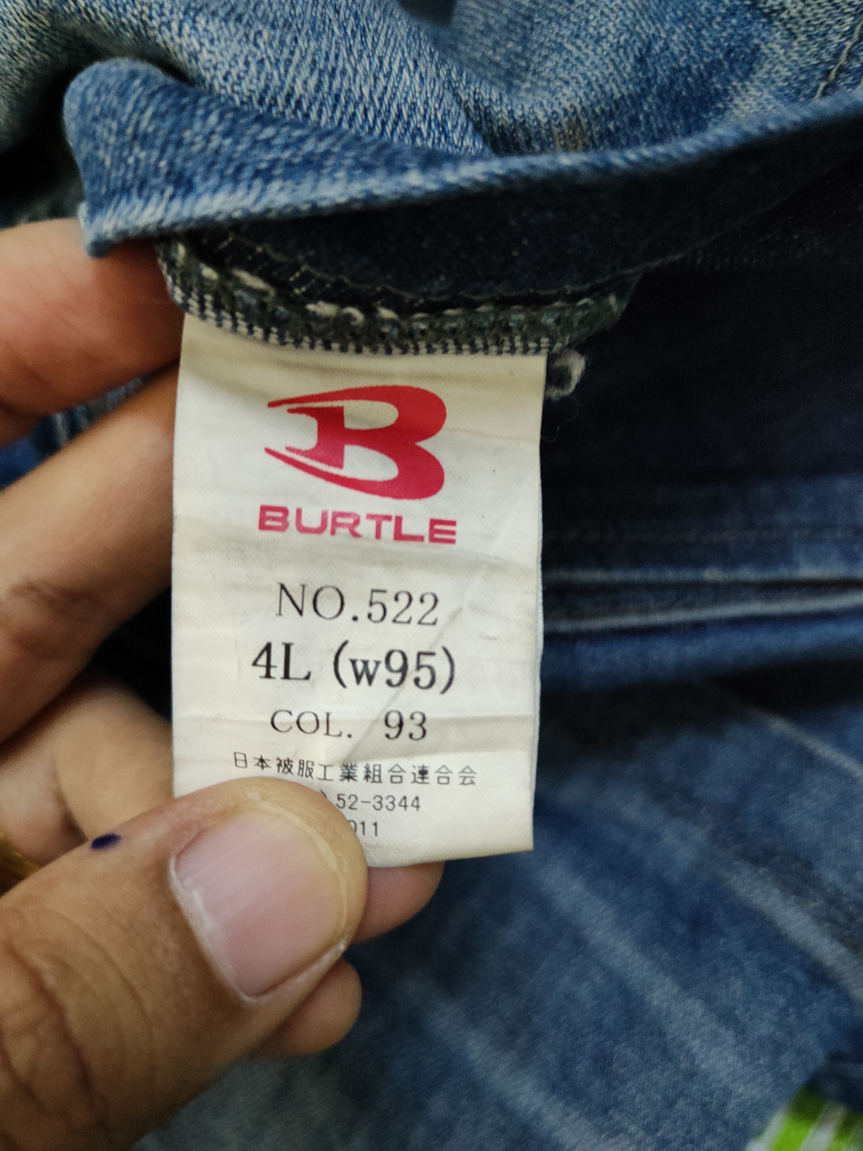 Japanese Brand Burtle Blue Distressed vintage soft denim Jeans #W2059 Size US 37 - 16 Thumbnail