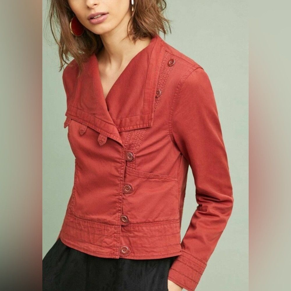 Anthropologie Anthropologie Marrakech Henna Moto Jacket Size L Size L / US 10 / IT 46 - 1 Thumbnail