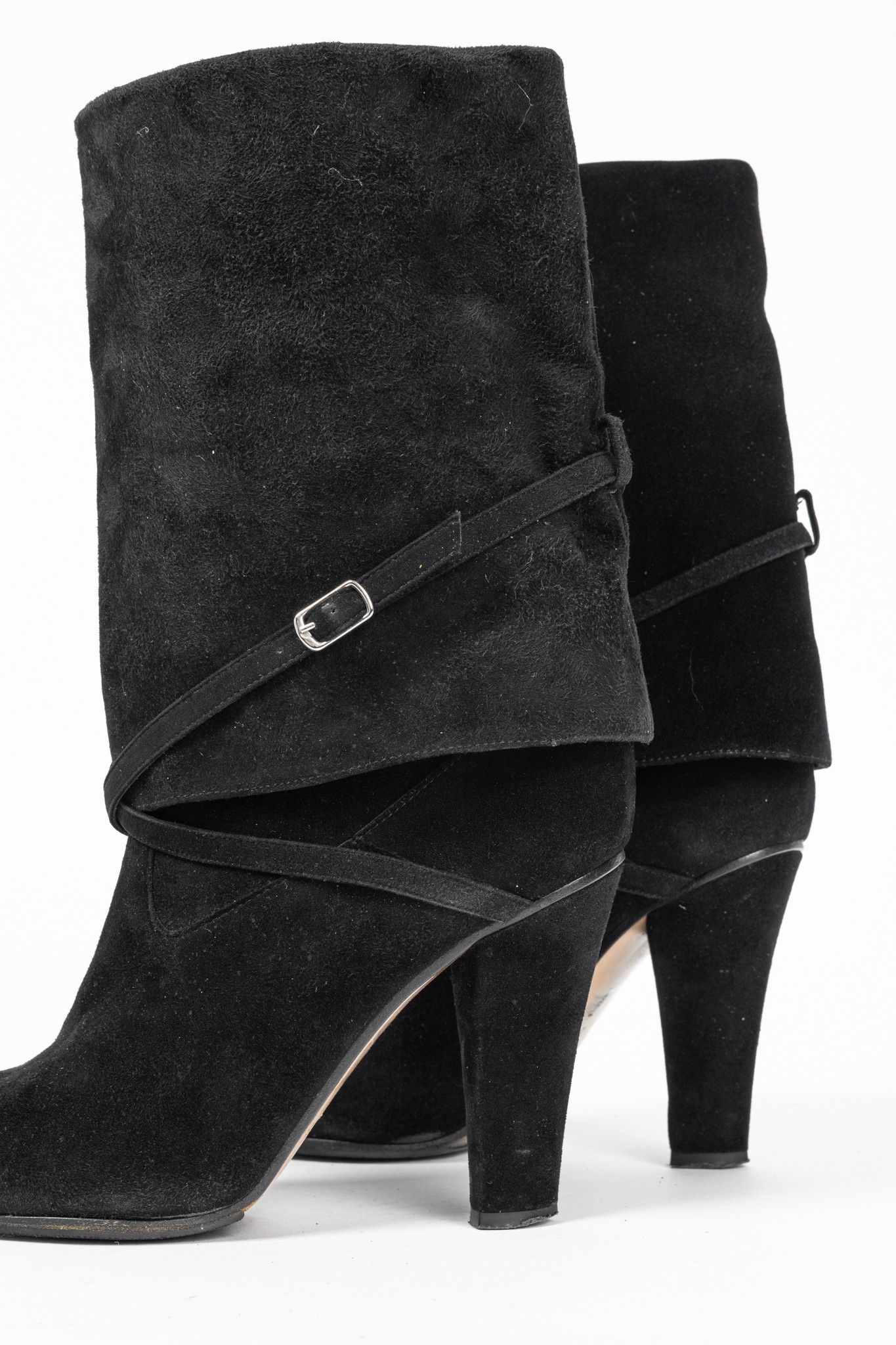 Chloe Chloe AW/07 Black Suede Foldover Short Boots Size US 7.5 / IT 37.5 - 7 Thumbnail