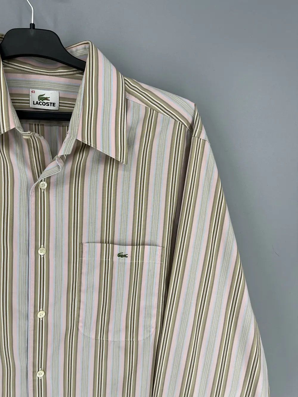 Lacoste Lacoste Long Sleeve Button Down Shirt Blue Stiped Collared Size US XL / EU 56 / 4 - 4 Thumbnail