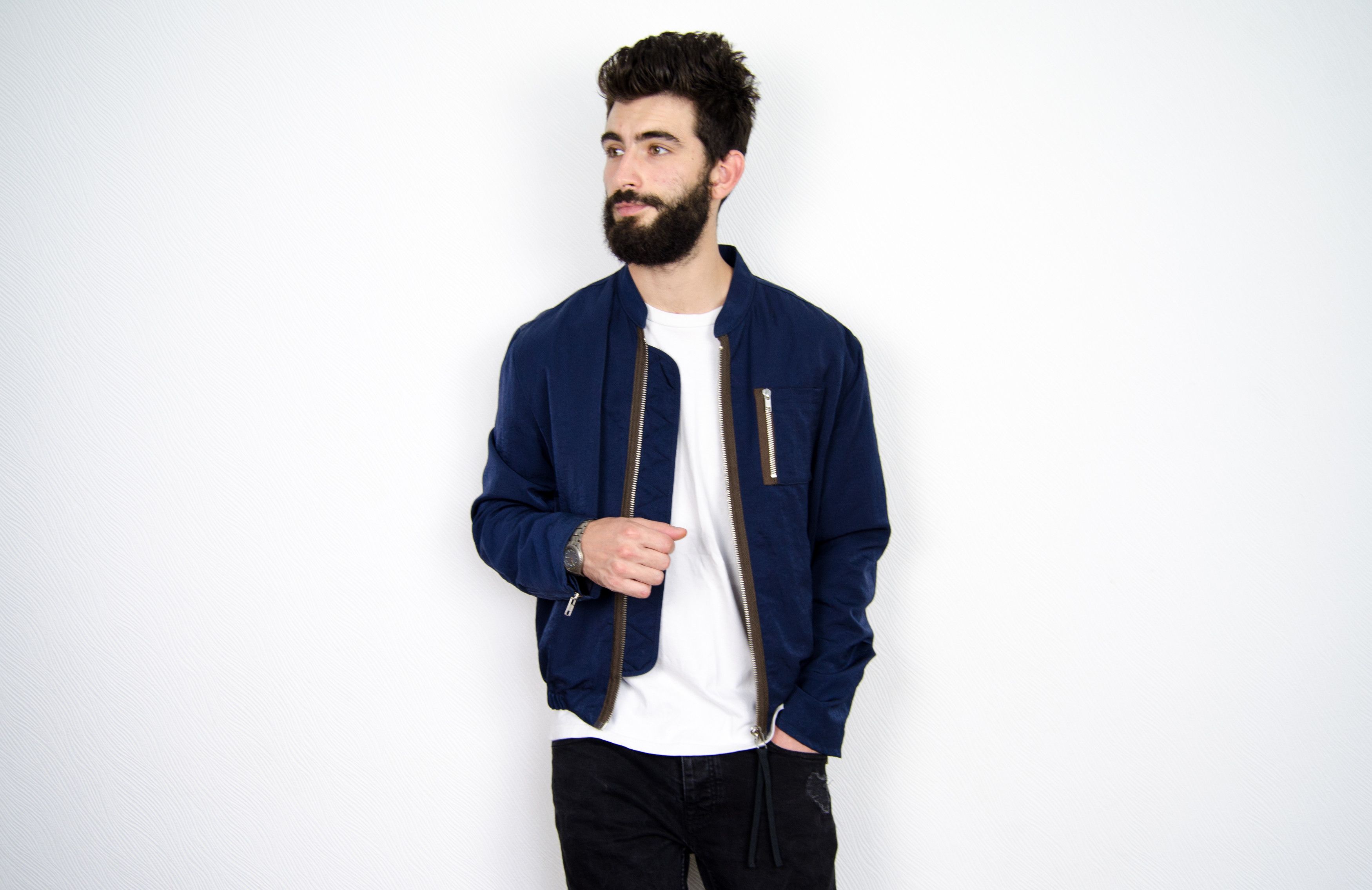 Pre-owned Acne Studios Cusack Ss13 Nylon Shimmer Bomber Jacket In Blue