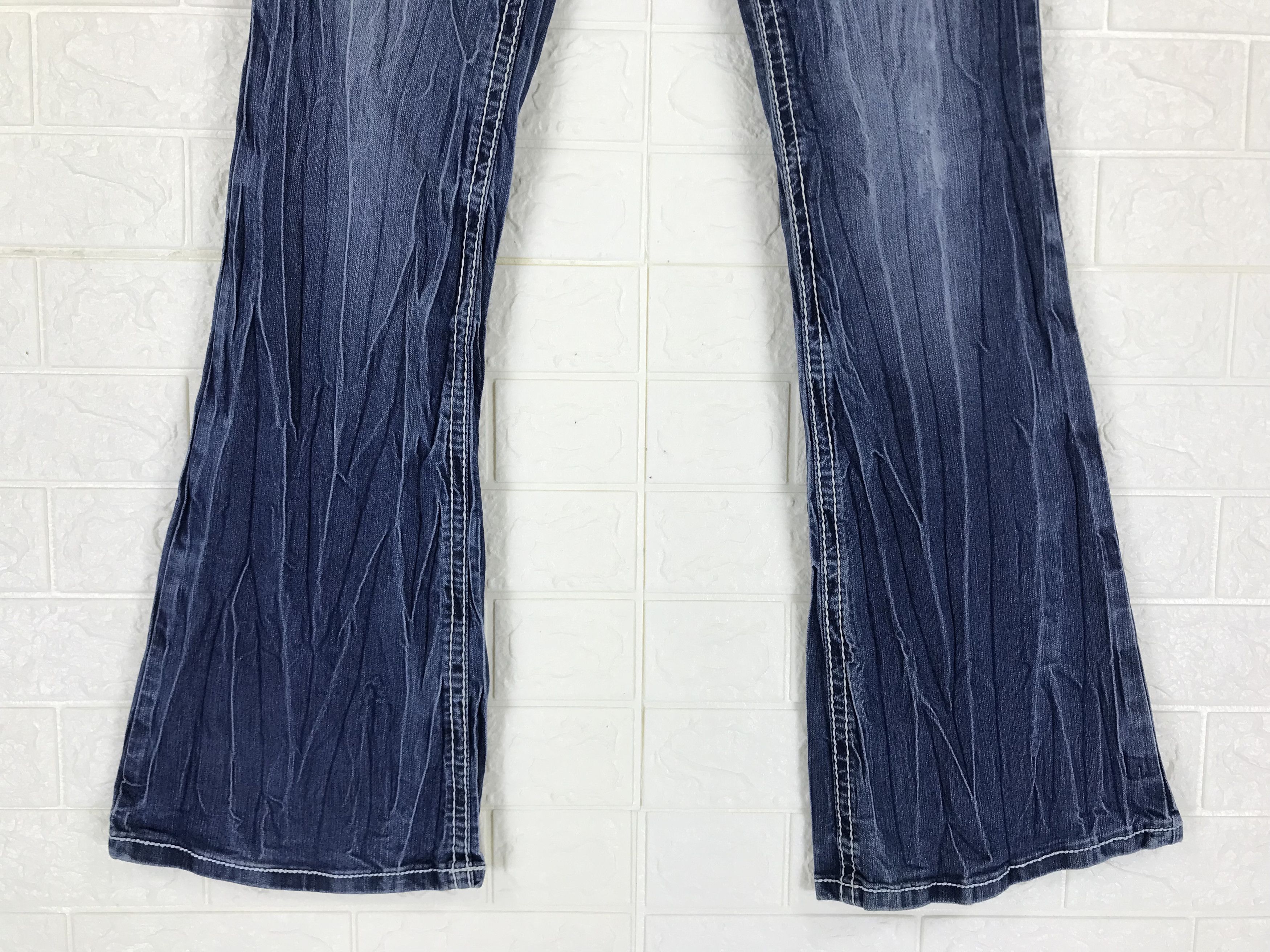 If Six Was Nine Vintage Japanese Super Flare Jeans Blue Washed Denim Size 30" / US 8 / IT 44 - 3 Thumbnail