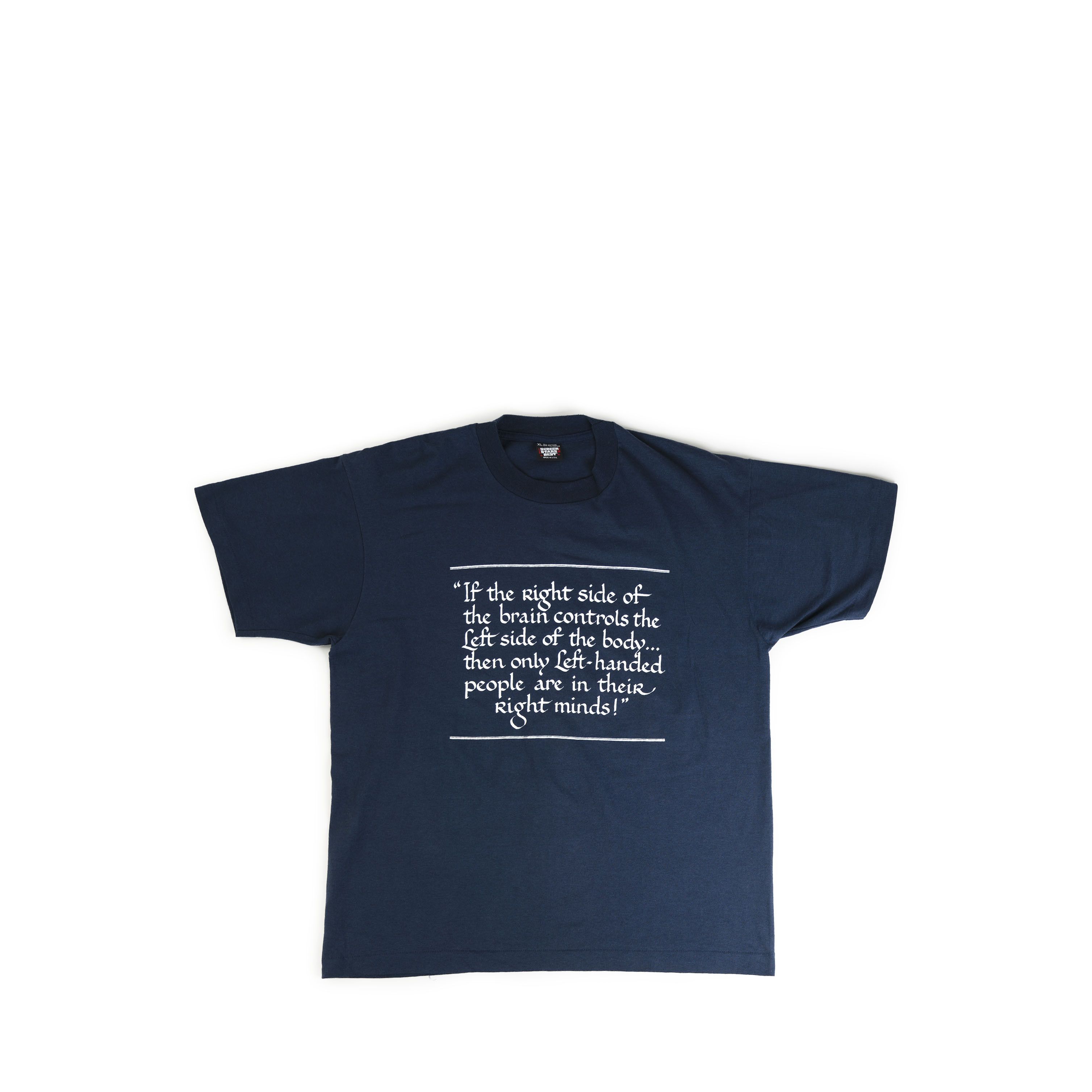 Vintage Vintage 1990's Left Handed People, Right Minds Tee Shirt Size US XL / EU 56 / 4 - 1 Thumbnail