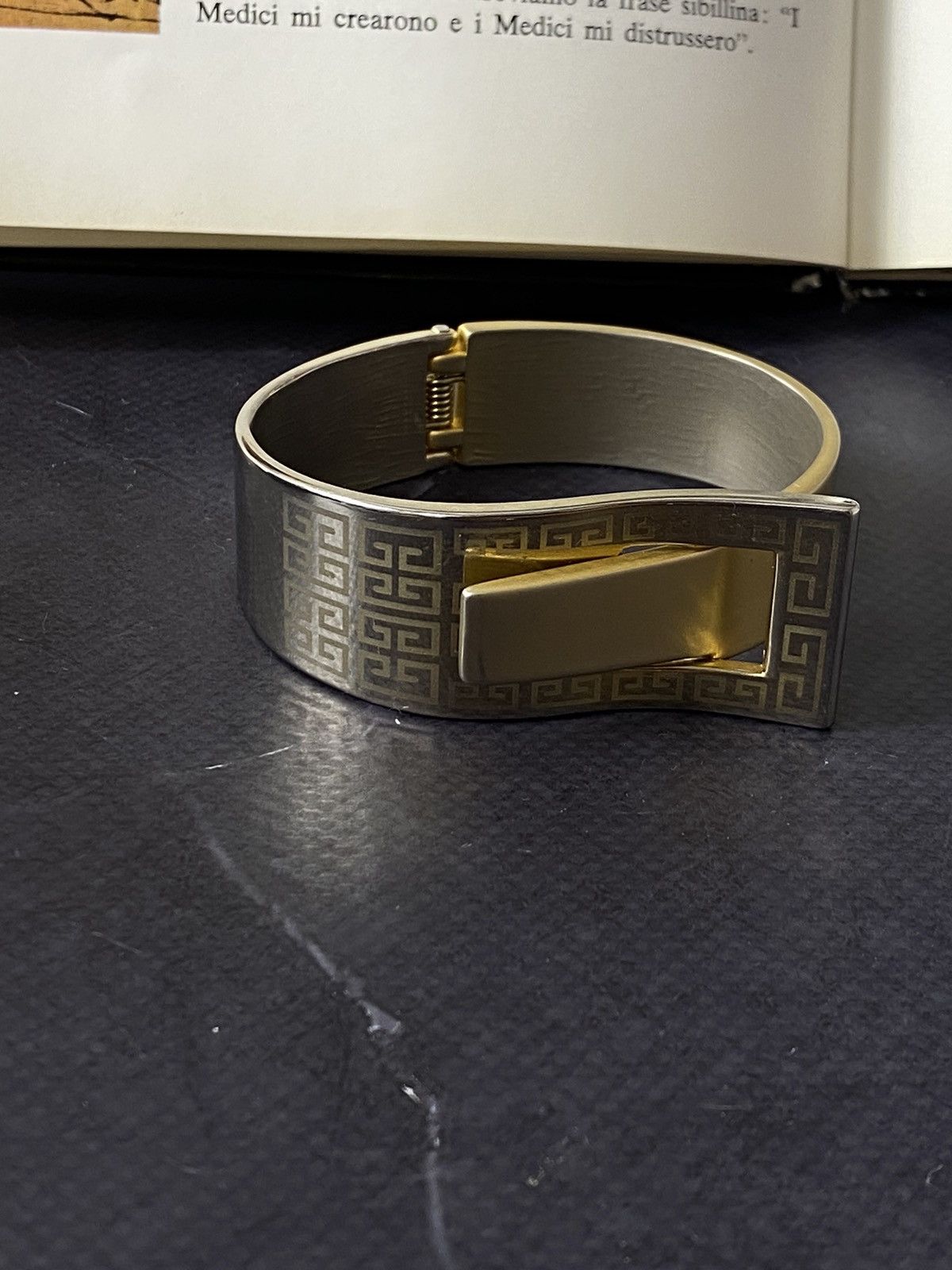 Jewelry Stylish Metal Bracelet with Greek Key Pattern Size ONE SIZE - 2 Thumbnail