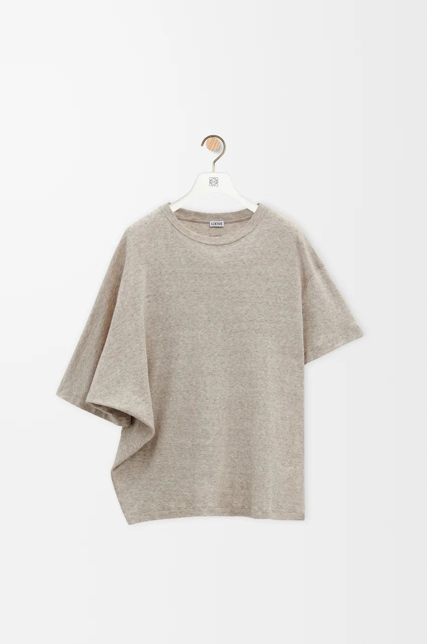 Loewe o1loc1c0525 Draped T-Shirt In Cotton And Wool in Beige Size M / US 6-8 / IT 42-44 - 1 Thumbnail