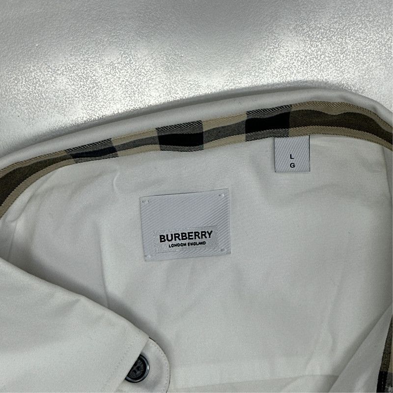Burberry Burberry White Logo Polo Shirt 0079 Size US L / EU 52-54 / 3 - 1 Thumbnail