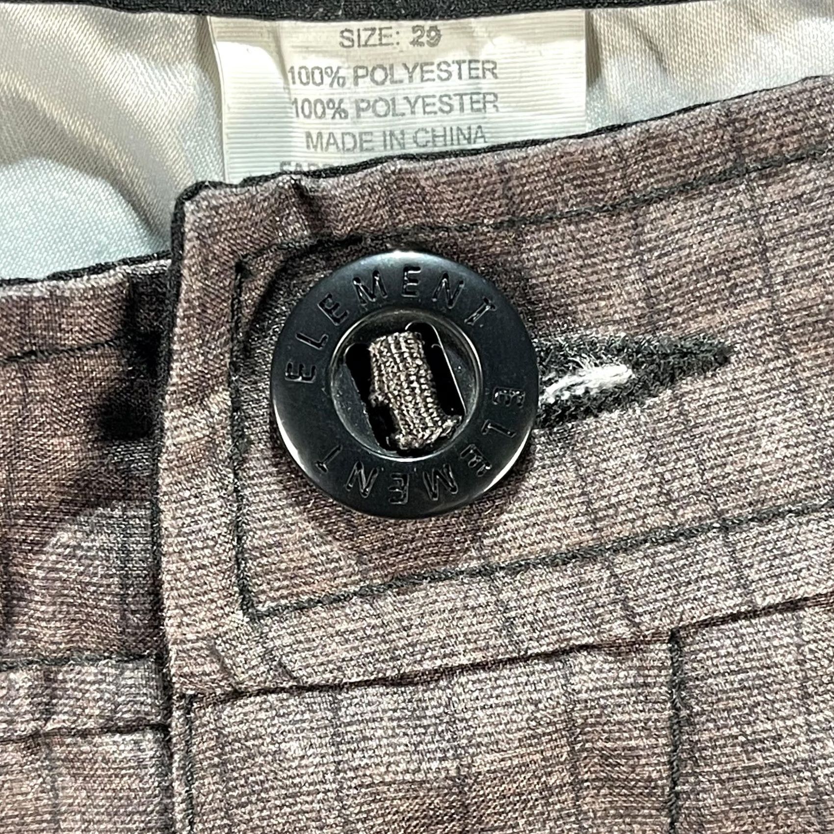 Element Element Shorts Mens 29 Brown Plaid Chino Casual Logo Polyester M256VHDE Size US 29 - 4 Thumbnail
