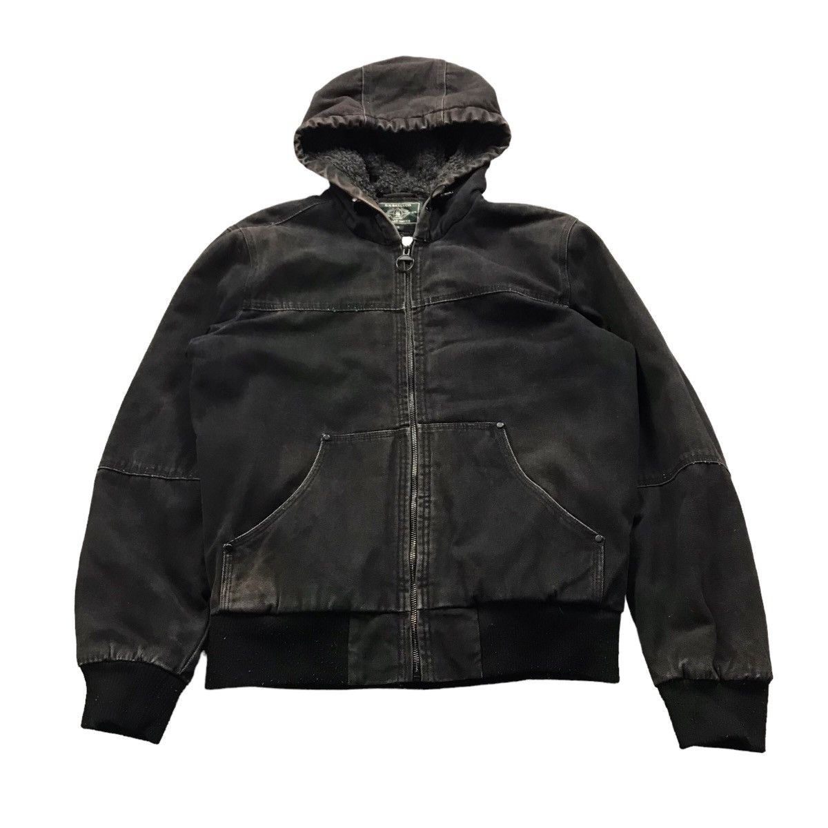 image of G H Bass Co x Workers G.h Bass&co. Workwear Black Faded Hoodies Jacket, Men's (Size Large)