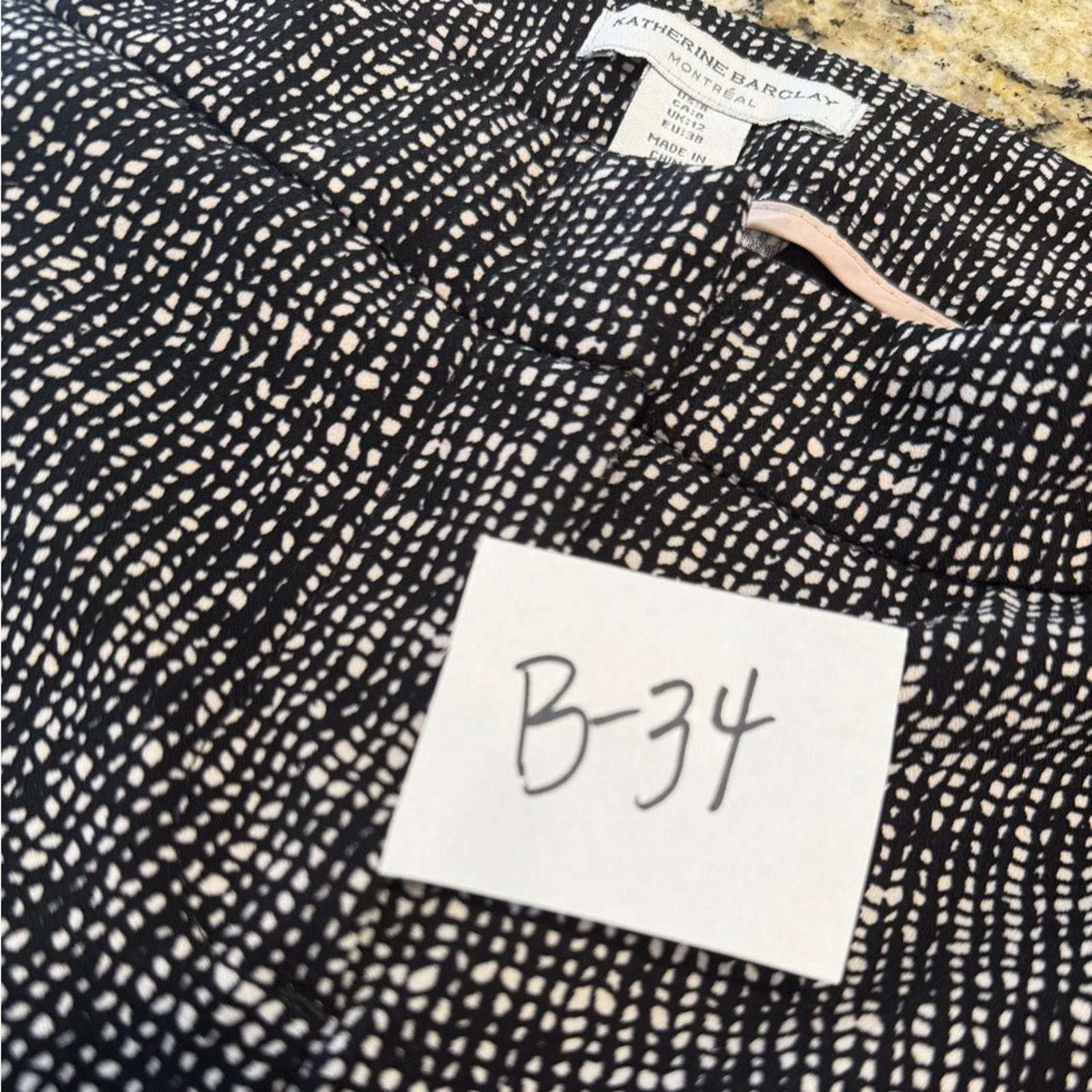 Other Katherine Barclay Montreal black white patterned pants SZ 8 Size 30" / US 8 / IT 44 - 12 Thumbnail