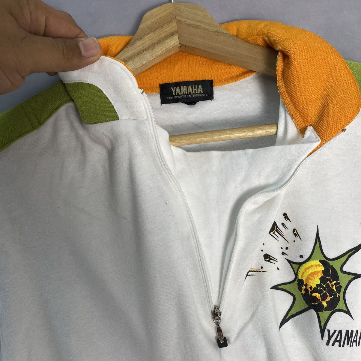 Vintage × Yamaha Vintage Yamaha half zipper with shoulder pad Size US S / EU 44-46 / 1 - 12 Thumbnail