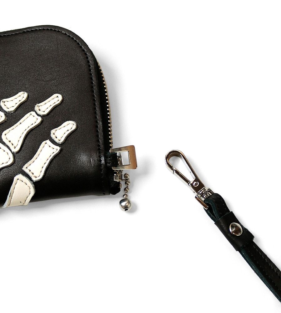 Kapital Kapital leather THUMBS UP BONE HAND ZIP neck BAG black new Size ONE SIZE - 6 Thumbnail