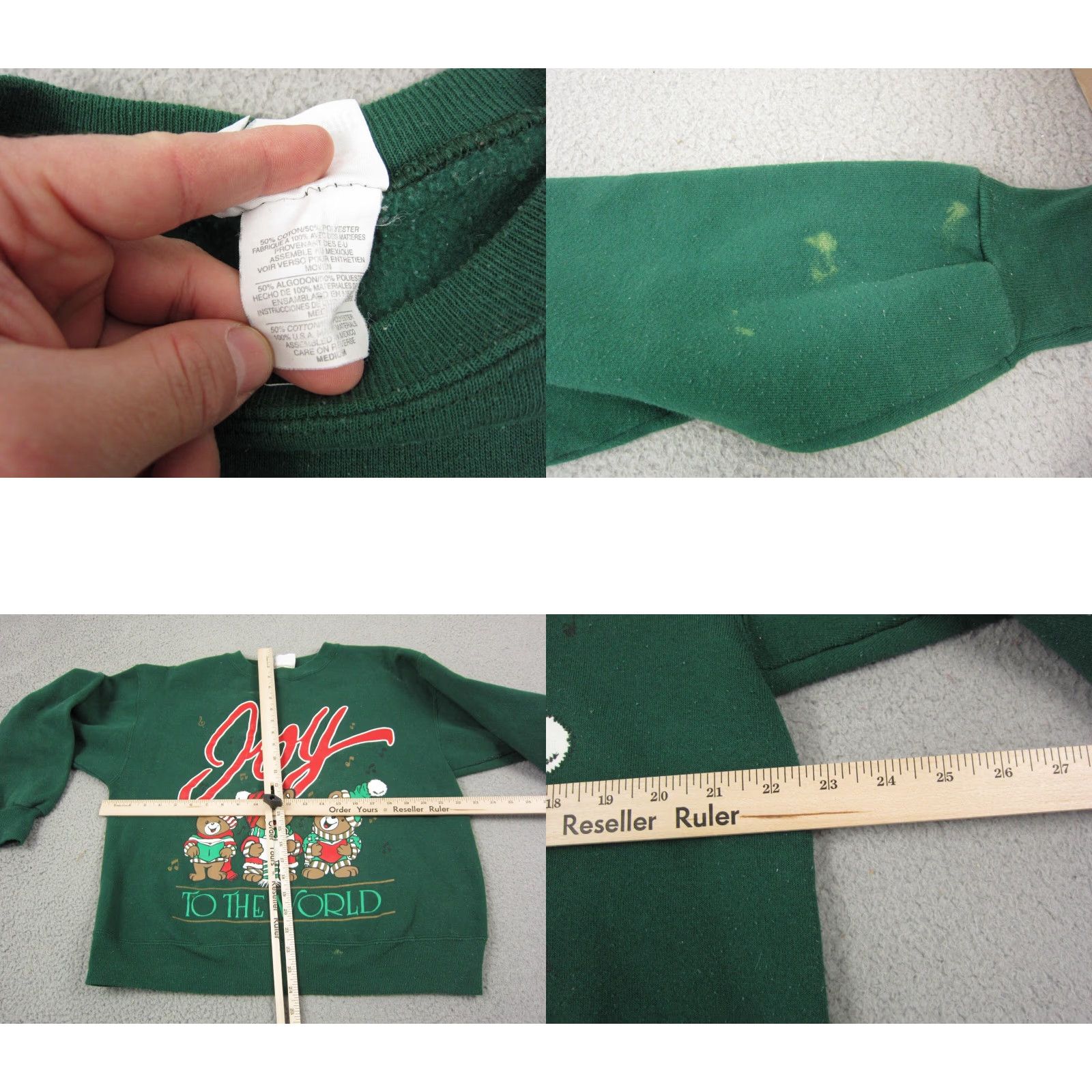 Vintage Vintage Christmas Sweatshirt Mens Medium 90s Green Santa Crew Neck Pullover Fleece Cotton Polyester Regular Size US M / EU 48-50 / 2 - 8 Thumbnail