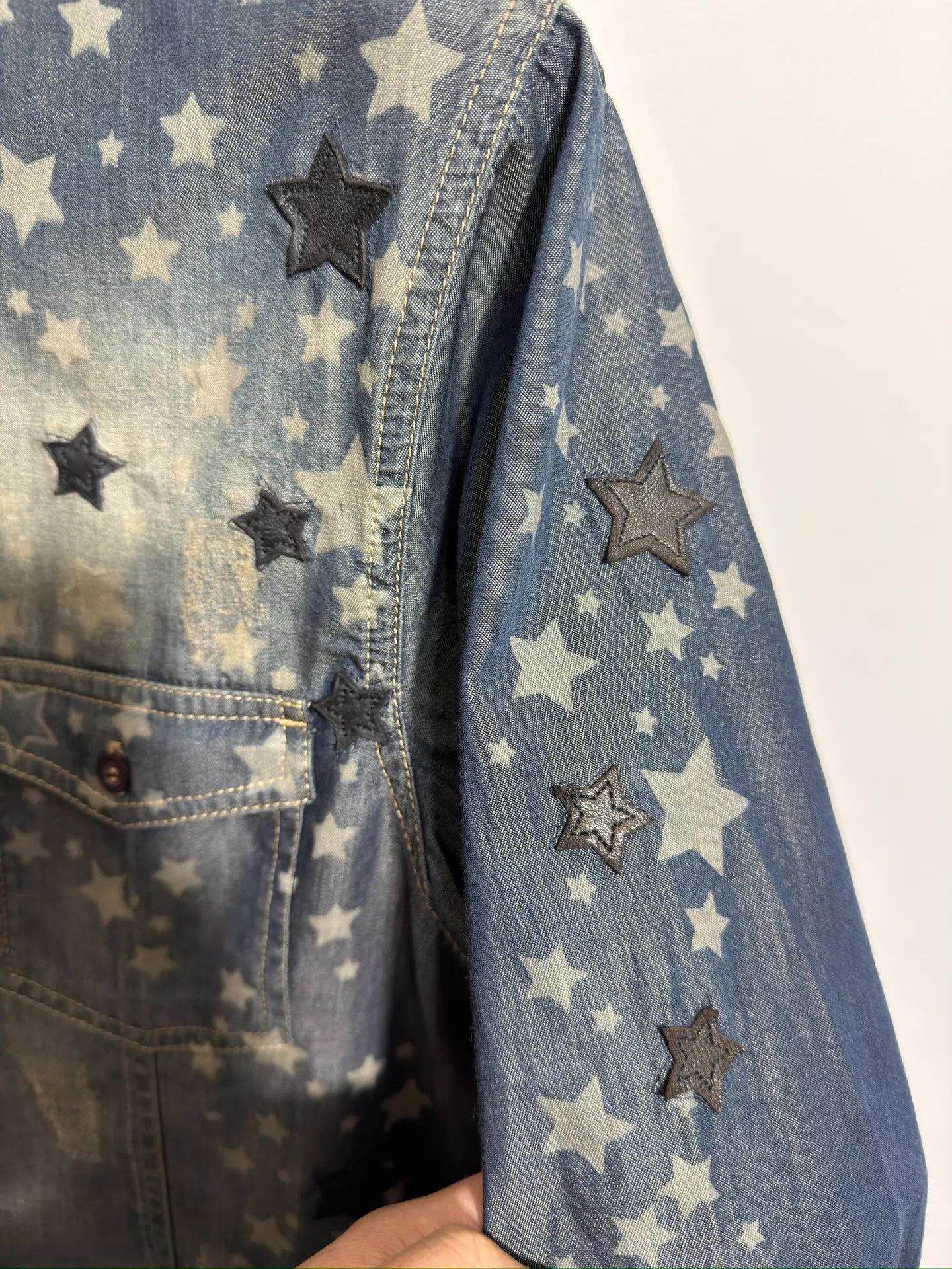 Philipp Plein Philipp Plein Slim Embroidered Denim Shirt L Size US L / EU 52-54 / 3 - 4 Thumbnail