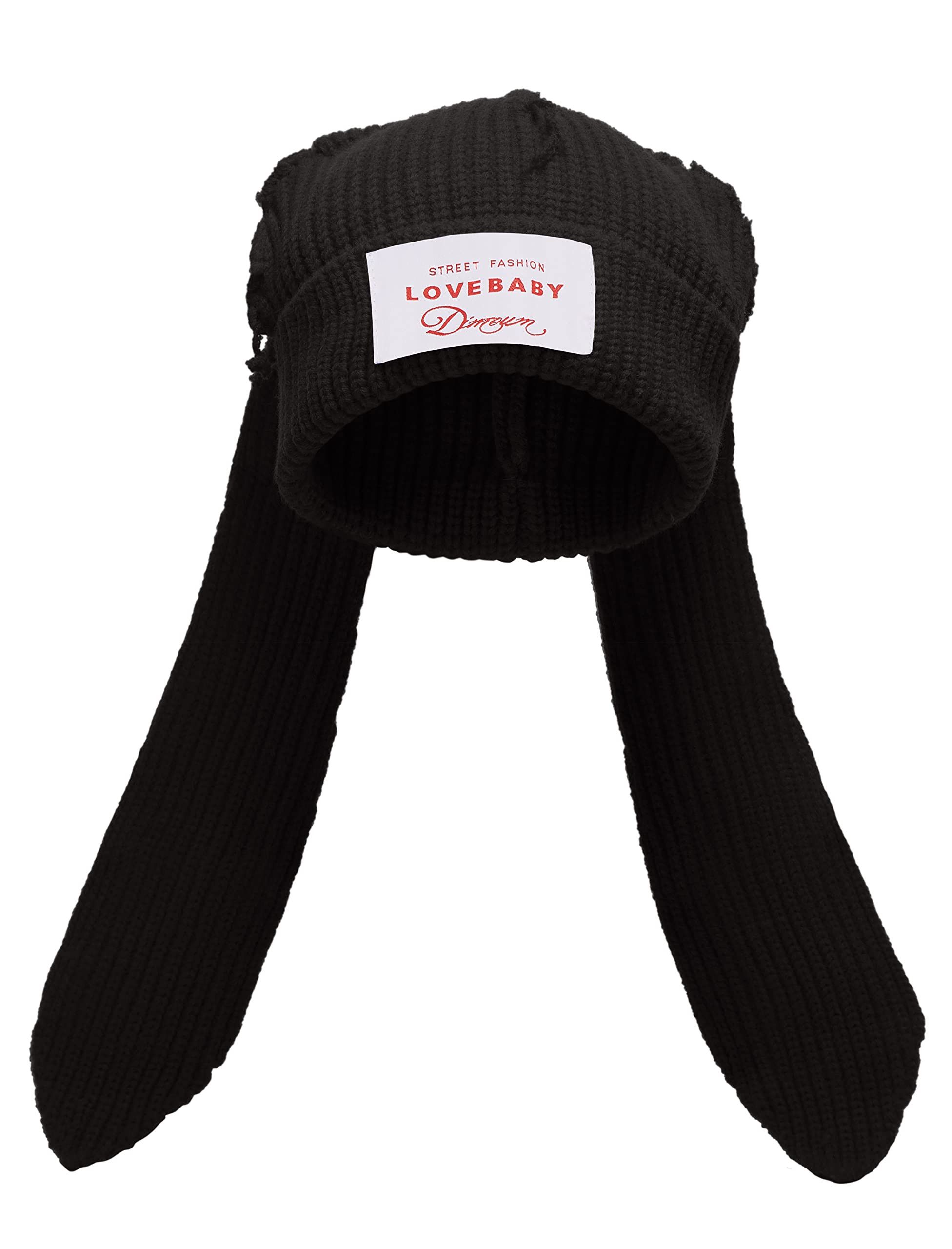 Charles Jeffrey LOVERBOY Charles Jeffrey Loverboy Chunky Rabbit Beanie Black Size ONE SIZE - 1 Thumbnail