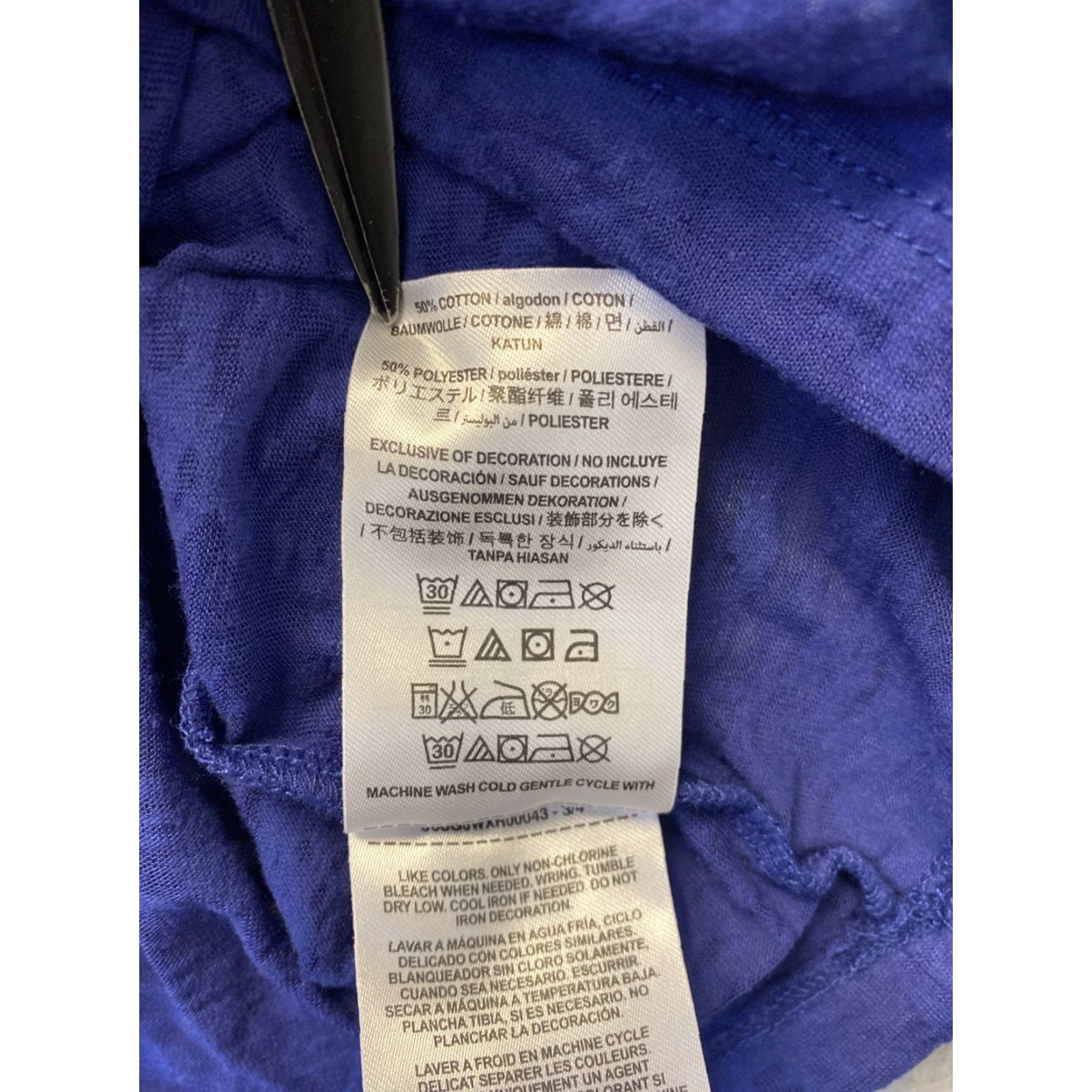 Guess GUESS T-Shirt Woman Blue Logo Crew Neck Short Sleeve XL Regular Cotton-Polyester Top Women’s Shirt Size XL / US 12-14 / IT 48-50 - 8 Thumbnail