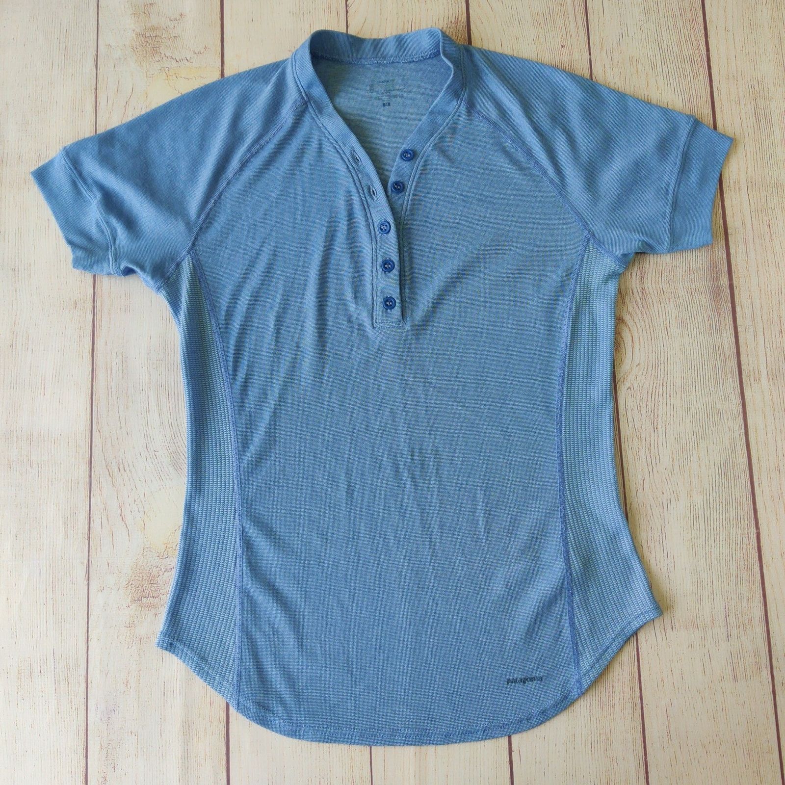 Patagonia Patagonia blue waffle knit henley short sleeve shirt sz M Size M / US 6-8 / IT 42-44 - 5 Thumbnail
