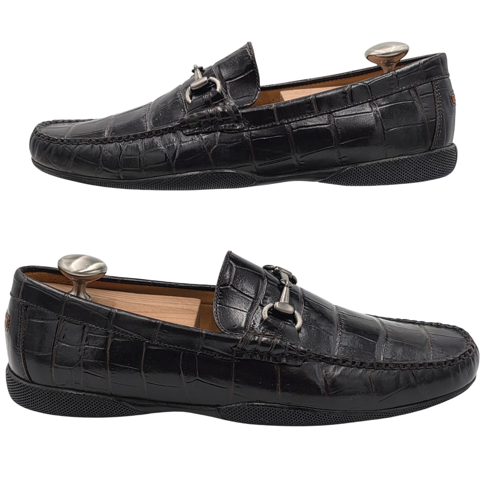 Peter Millar NEW Peter Millar Dark Brown Crocodile Embossed Leather Loafe Size US 9 / EU 42 - 3 Thumbnail