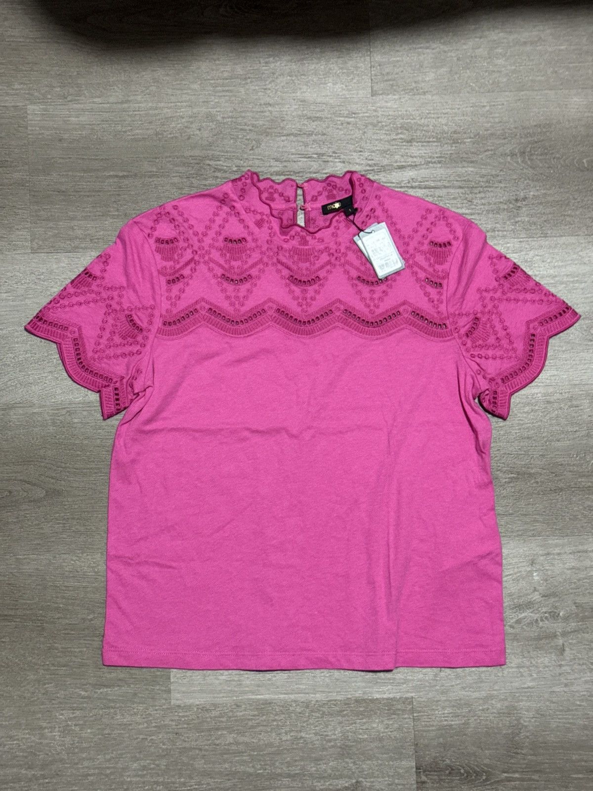 Maje Maje Pink Lace-Embroidered Top (NWT) Size S / US 4 / IT 40 - 3 Thumbnail