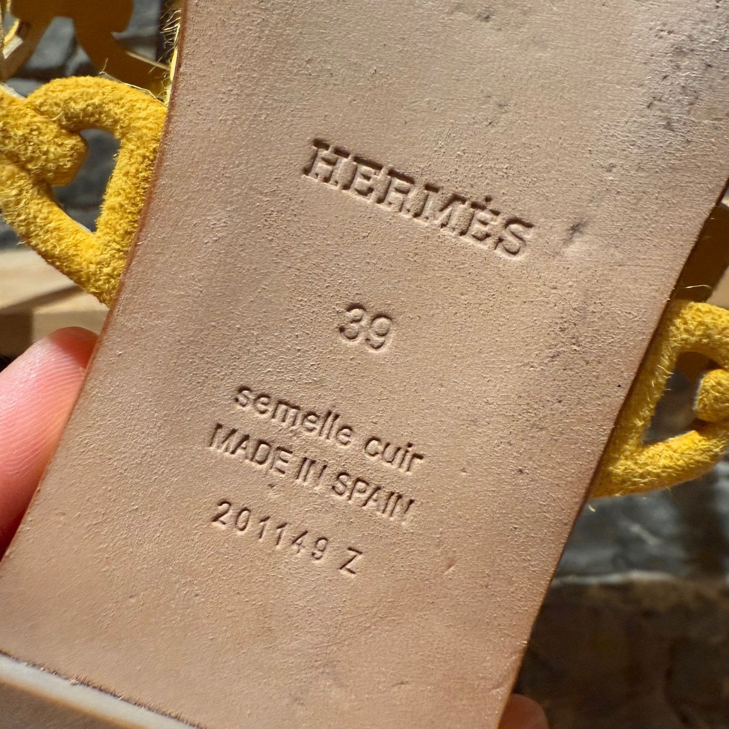 Hermes Hermès Yellow Ancone Thalassa Chaine d'Ancre Sandals Size US 9 / IT 39 - 9 Thumbnail