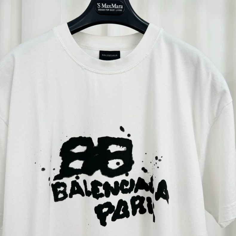 Balenciaga Balenciaga New Double B Splash Ink Letter Short Sleeve Size US M / EU 48-50 / 2 - 3 Thumbnail