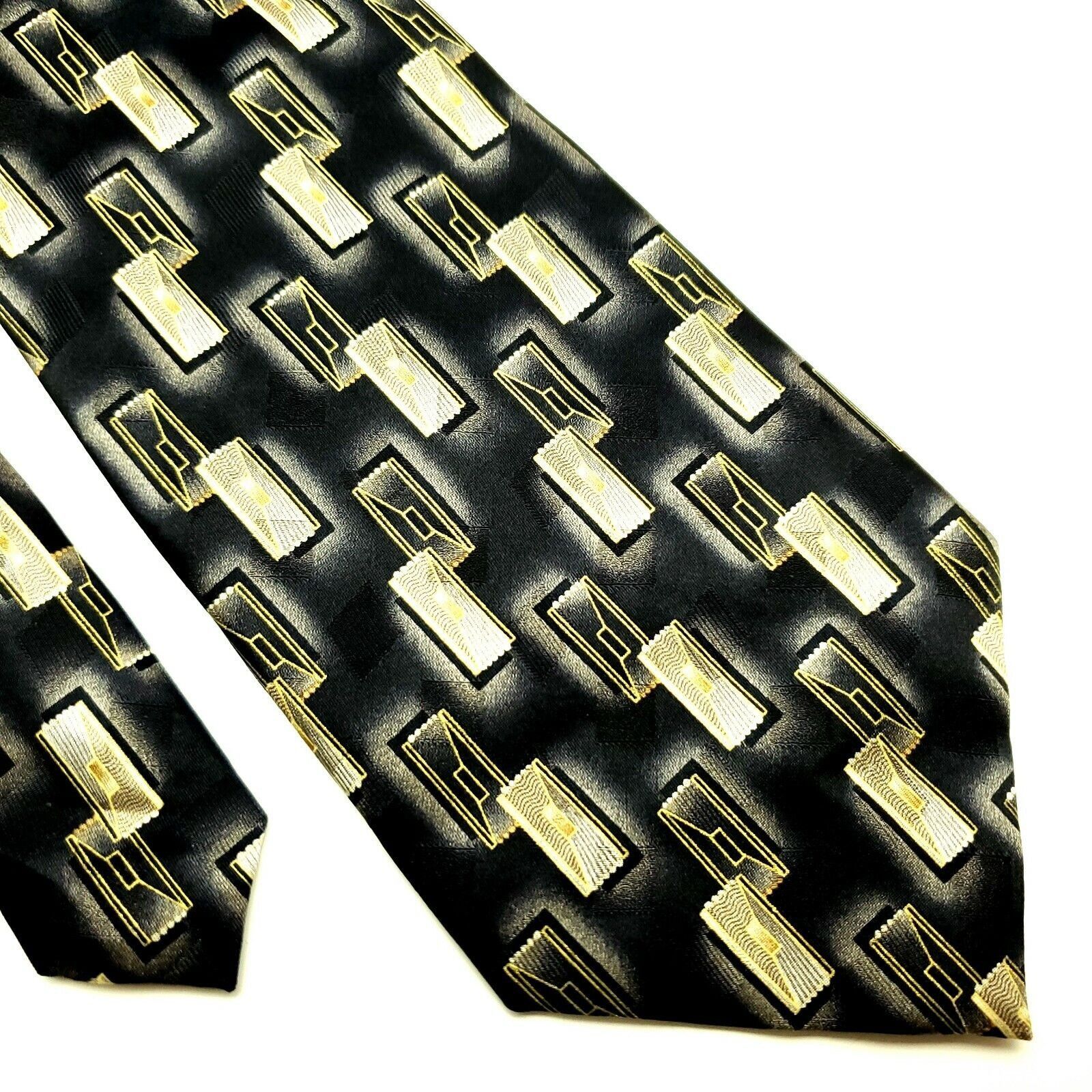 Pierre Cardin Pierre Cardin Silk Tie Gray Print Wide Abstract Size ONE SIZE - 1 Thumbnail