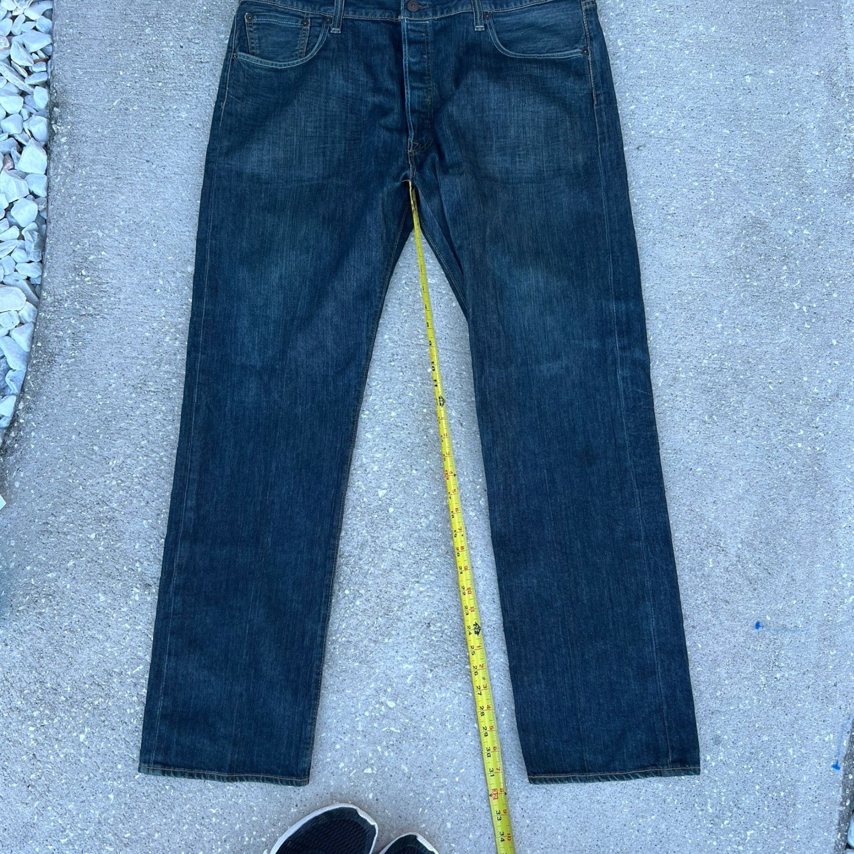 Levi's Levi's 501 Jeans Men 40x32 Straight Dark Blue Denim Vintage 90s Casual Clothing Size US 40 / EU 56 - 6 Thumbnail