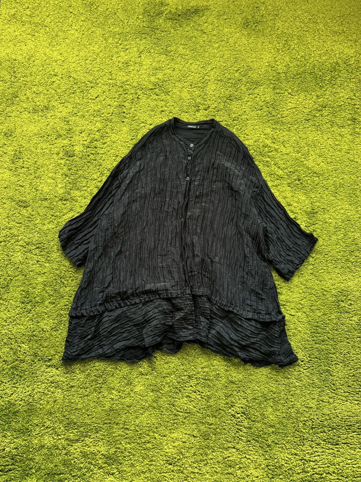Designer Grizas avant garde plisse wide blouse shirt Size XXL / US 16-18 / IT 52-54 - 1 Thumbnail