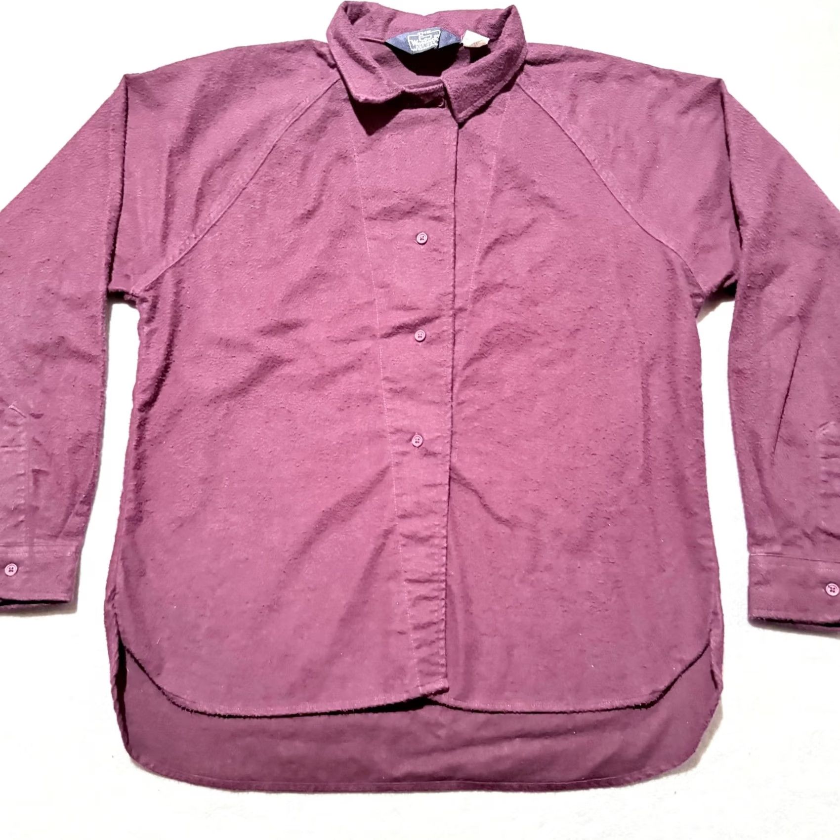 Vintage VINTAGE Woolrich Shirt Women Burgundy USA Made Hidden Button Placket Top - Large Size L / US 10 / IT 46 - 2 Thumbnail