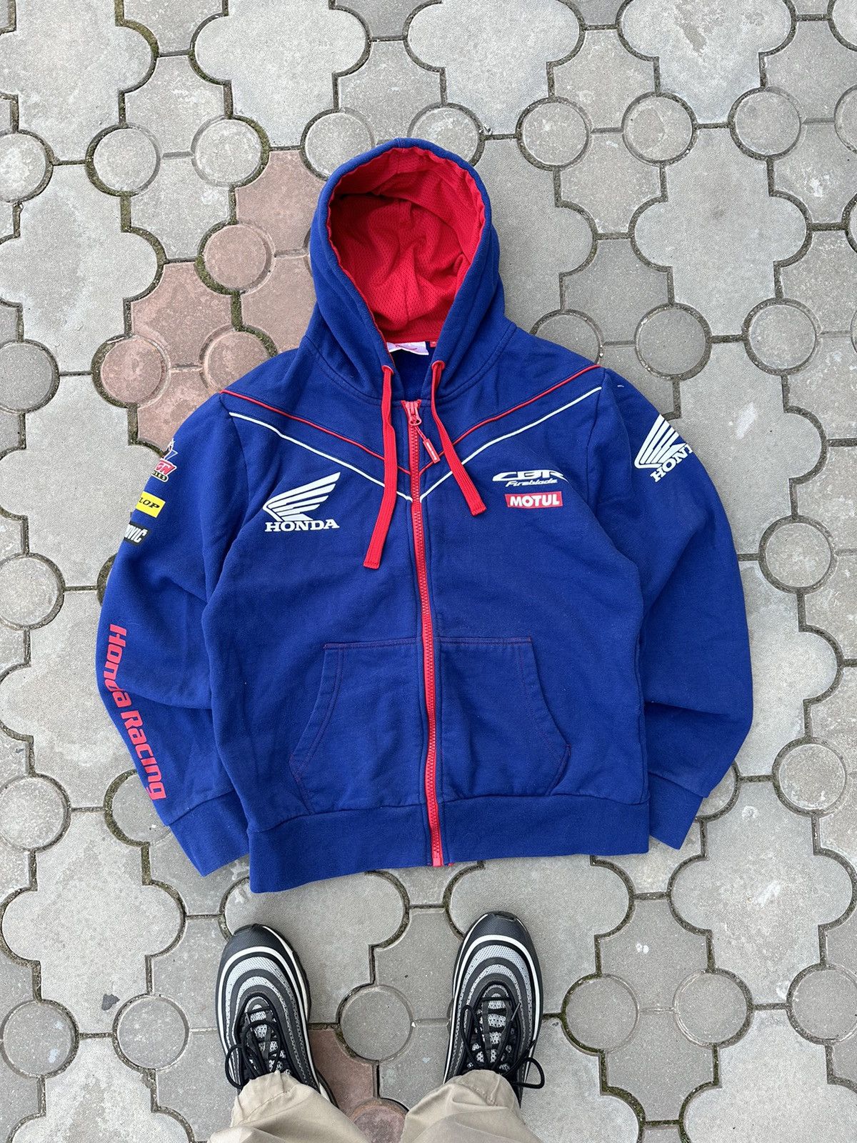 Vintage Honda Racing Zip Hoodie Nascar style Y2K