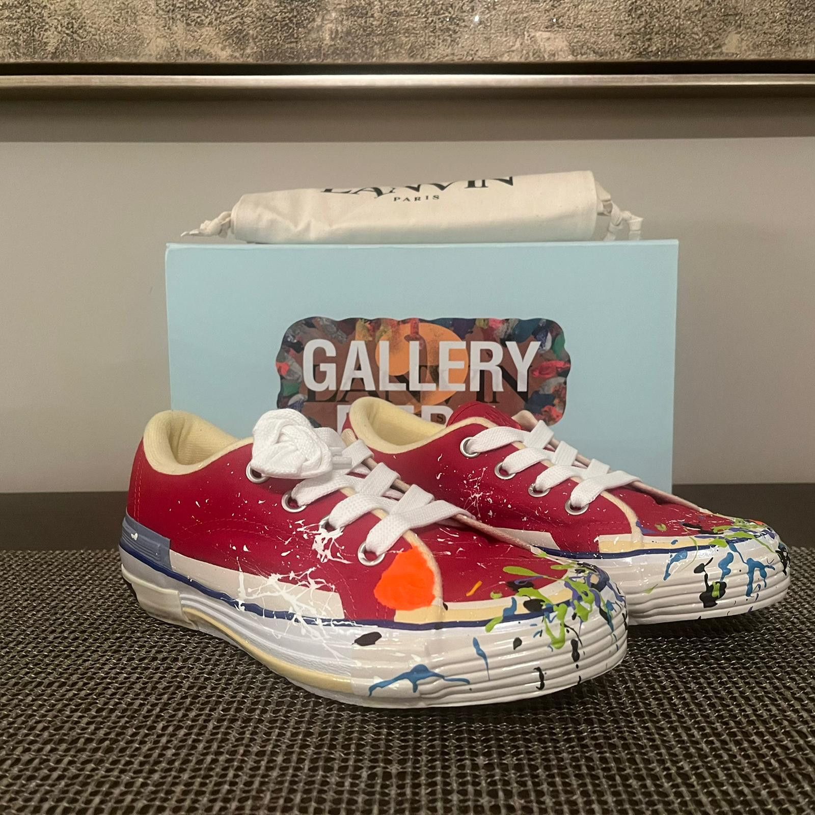 Gallery Dept. × Lanvin Melted Low Top Vulcanized Paint Splatter Sneakers Multicolor Size US 8 / EU 41 - 8 Thumbnail