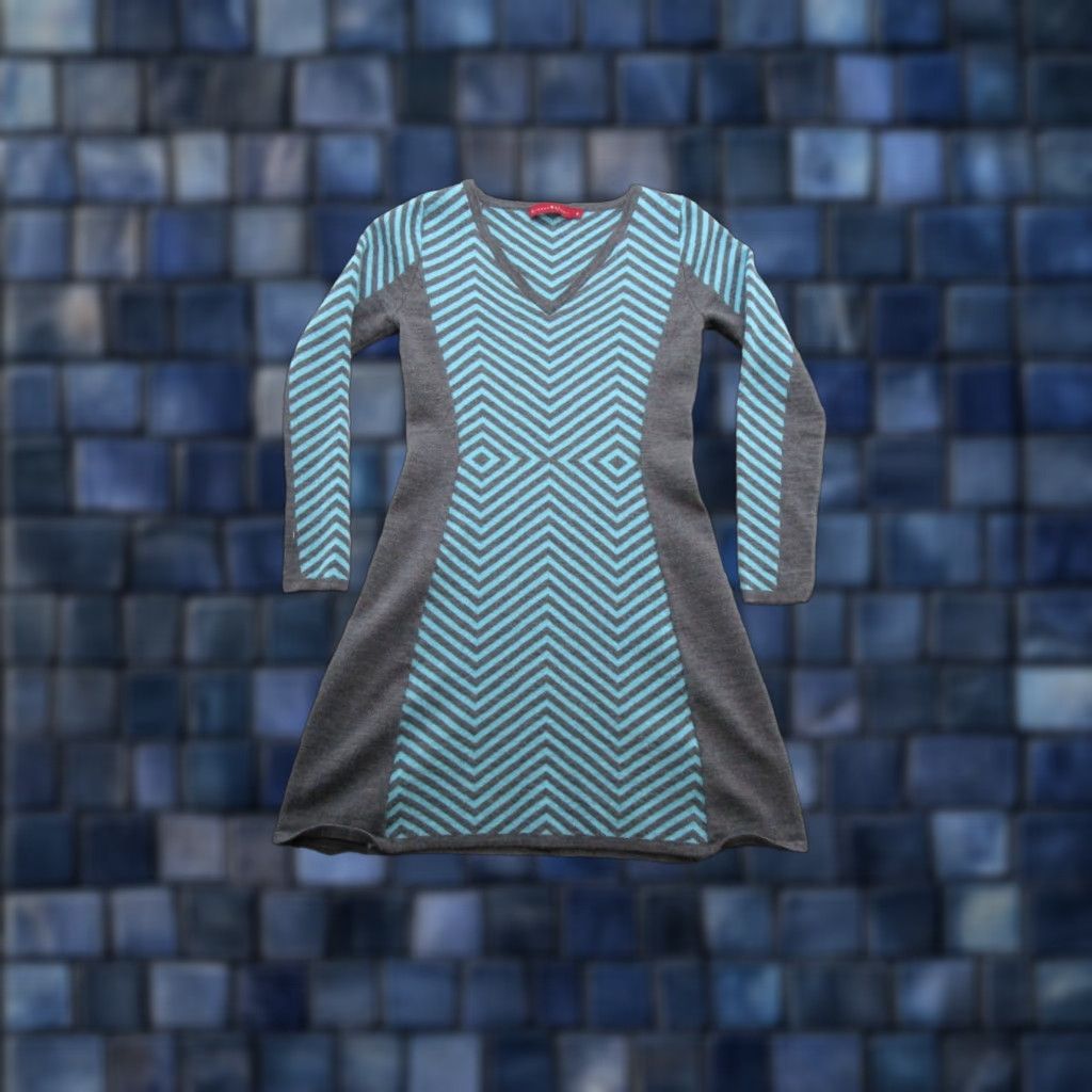 Vintage Krimson Klover 100% Wool Dress Geometric Long Sleeve Sweater Tunic Size S Size S / US 4 / IT 40 - 1 Thumbnail
