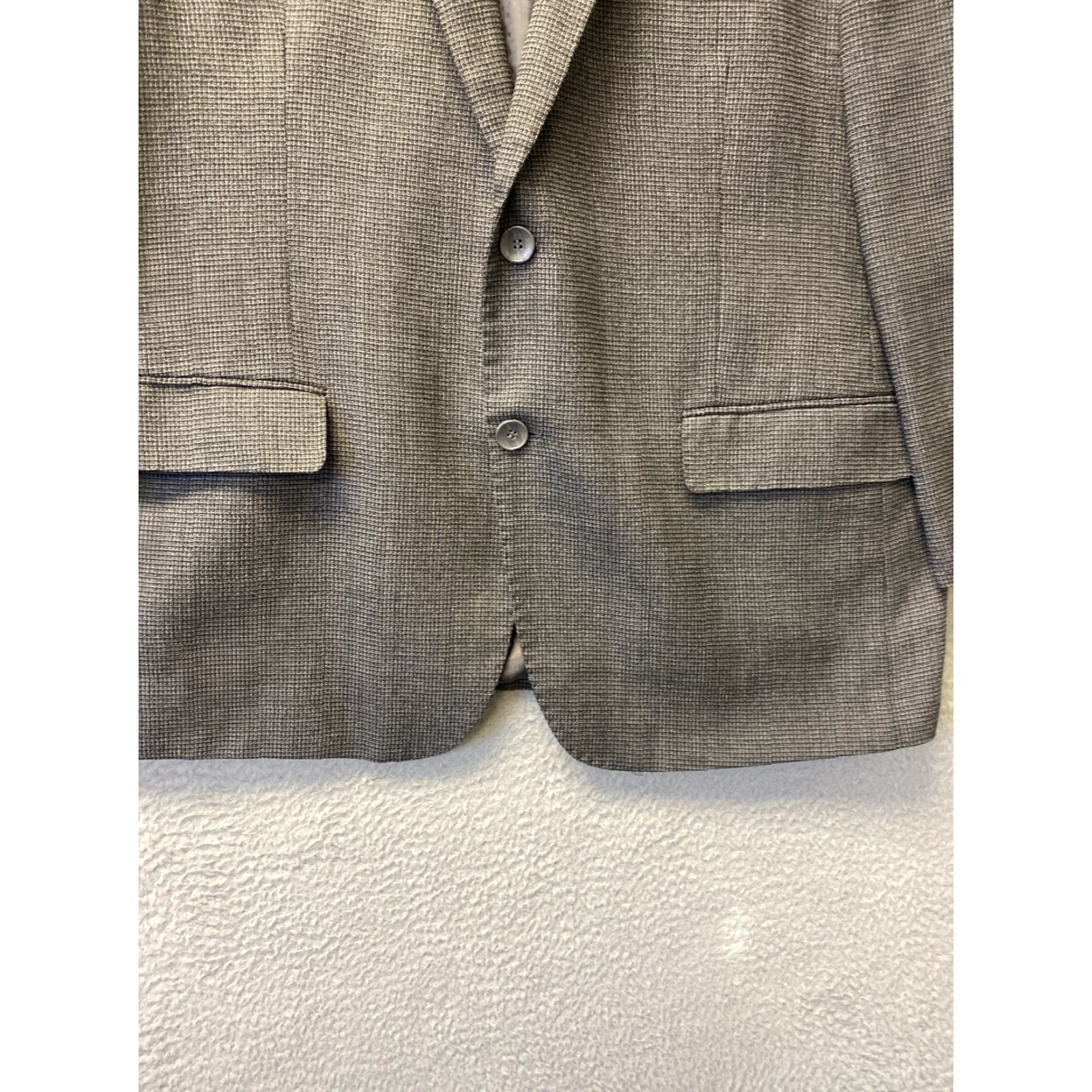 Santoni VINTAGE Mantoni Mens Blazer Jacket 48R Wool Textured Double-Vented Notch Lapel Formal Casual Size 48R - 2 Thumbnail