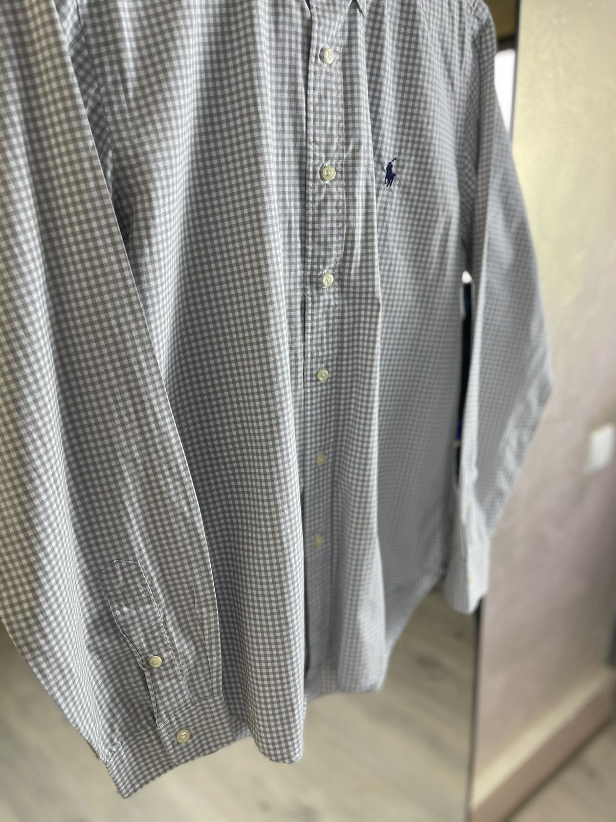 Polo Ralph Lauren Polo Ralph Lauren Gingham Oxford Shirt Custom Fit Grey Pony Size US M / EU 48-50 / 2 - 4 Thumbnail
