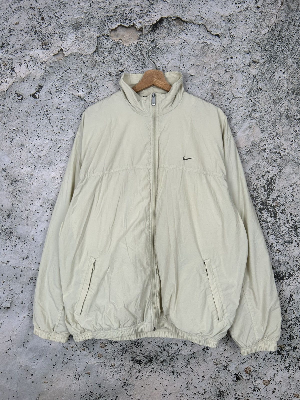 Nike Vintage Nike Swoosh 90s Light Beige Jacket Streetwear Size US XL / EU 56 / 4 - 1 Thumbnail