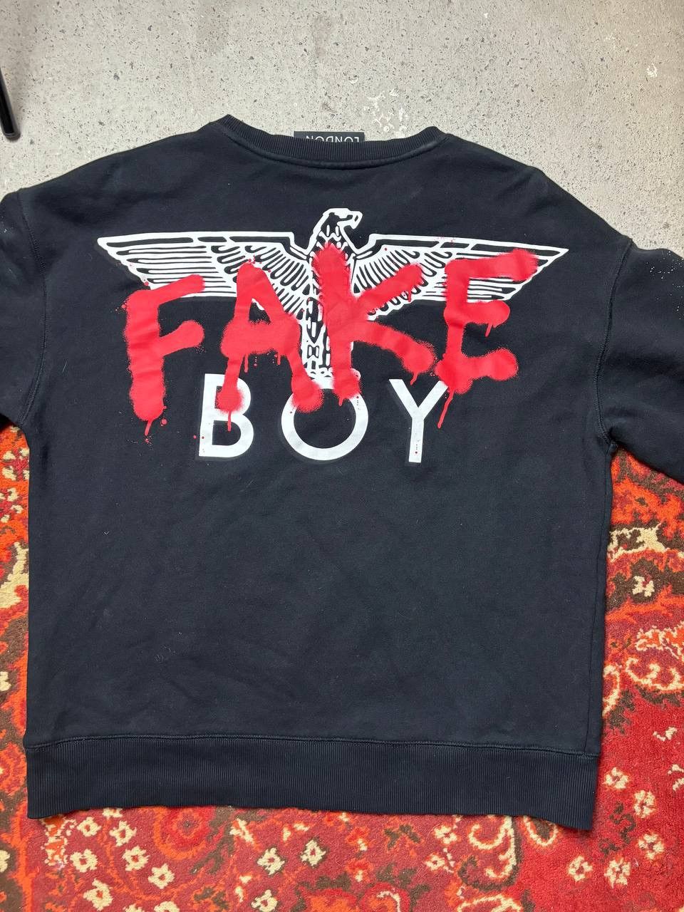 Hot SALE!! VTG boy london boy classic logo punk since 1976 eagle big logo streetwear medium #1051