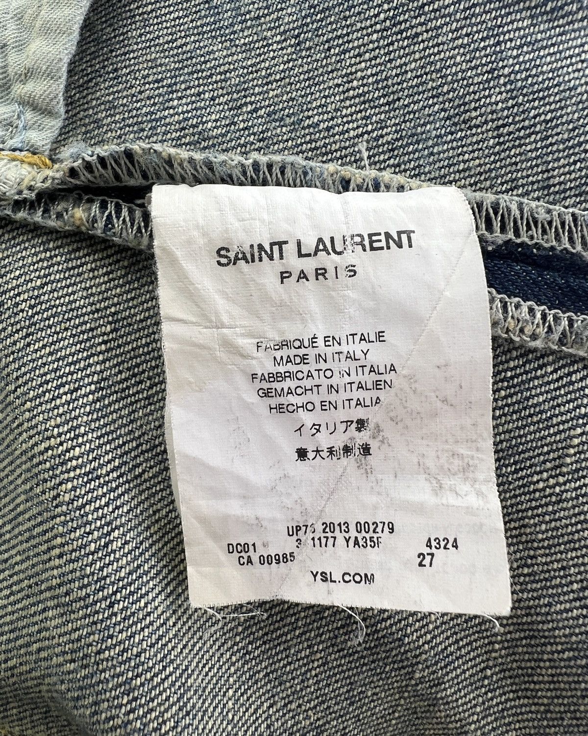 Saint Laurent Paris Saint Laurent Paris 13 Hedi Slimane Blue Jeans Size US 27 - 3 Thumbnail
